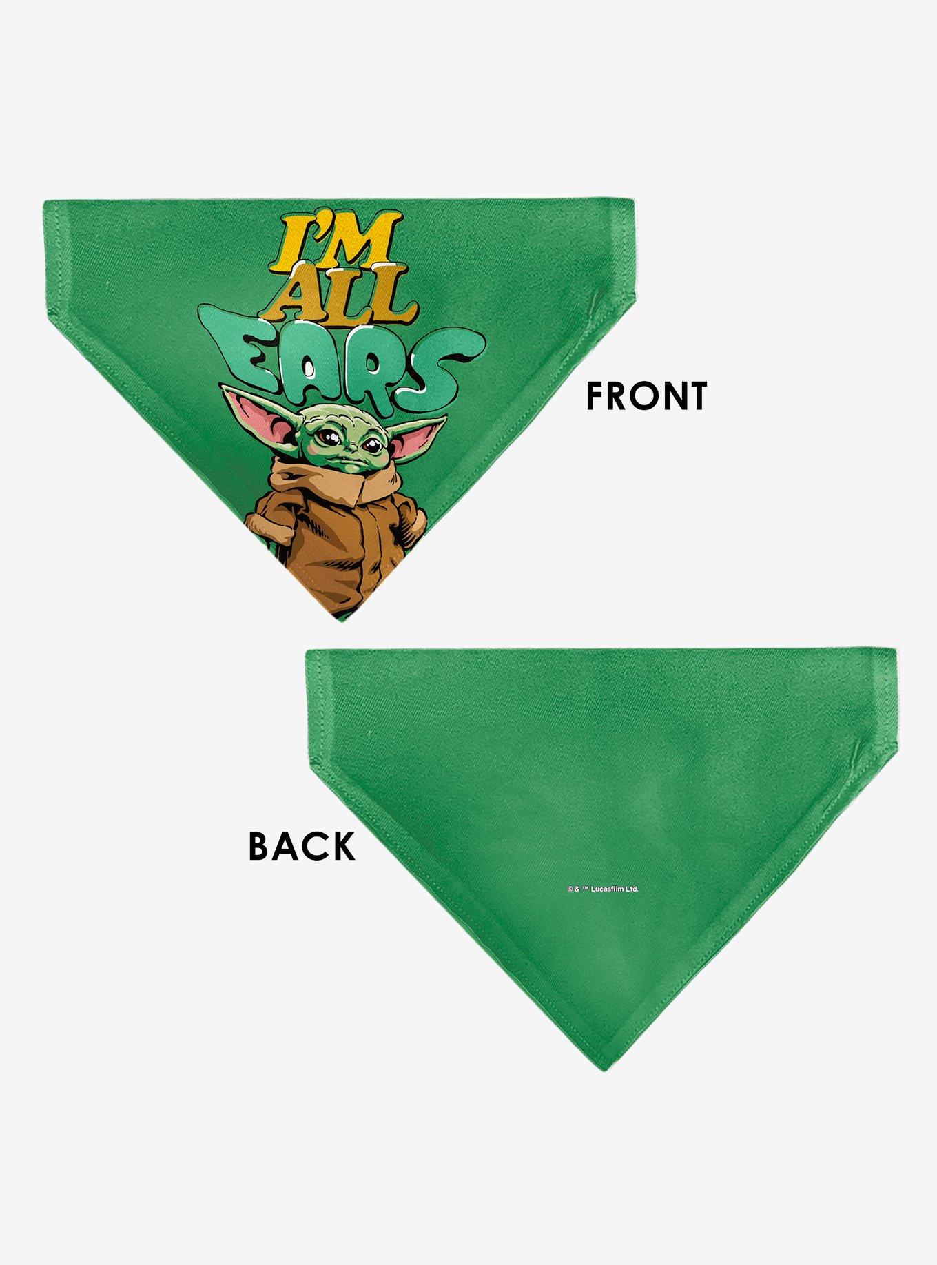 Star Wars Grogu I'm All Ears Pose Green Slip On Collar Pet Bandana - Bandana Only, , alternate