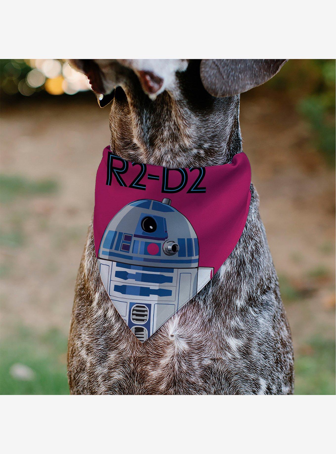 Star Wars R2 D2 Text and Pop Art Pose Slip On Collar Pet Bandana - Bandana Only, , alternate