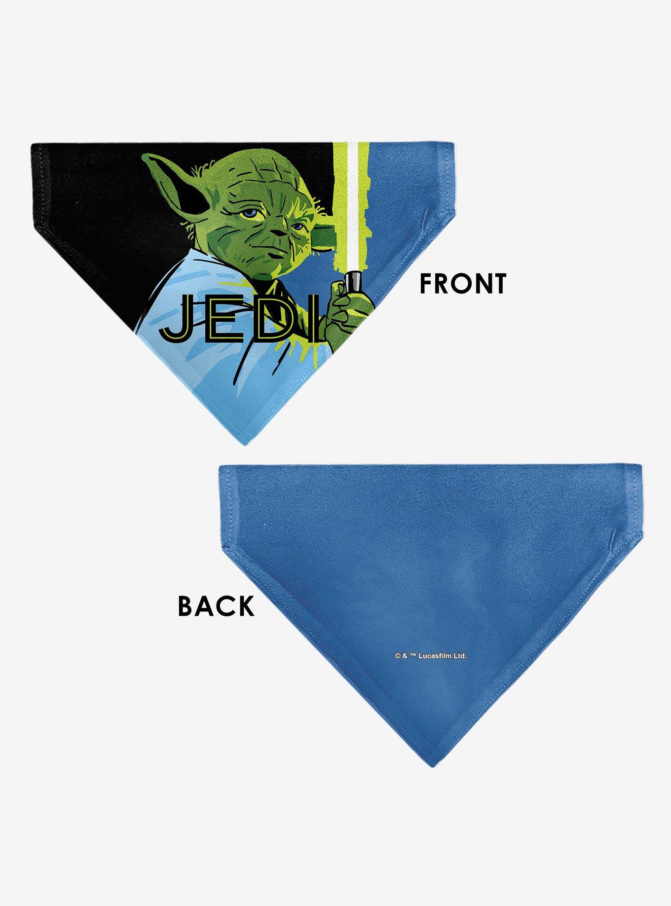 Star Wars Jedi Text and Yoda Lightsaber Pop Art Slip On Collar Pet Bandana - Bandana Only, , alternate