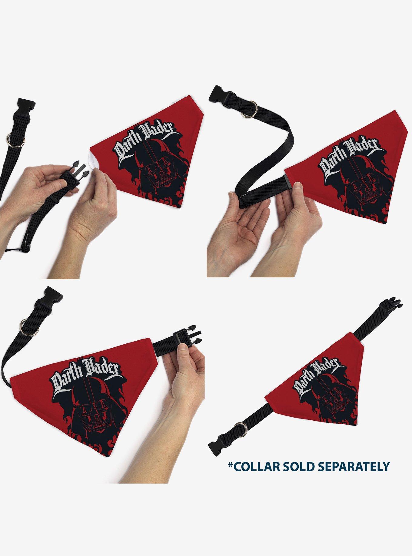 Star Wars Darth Vader Face and Text Flame Slip On Collar Pet Bandana - Bandana Only, , alternate
