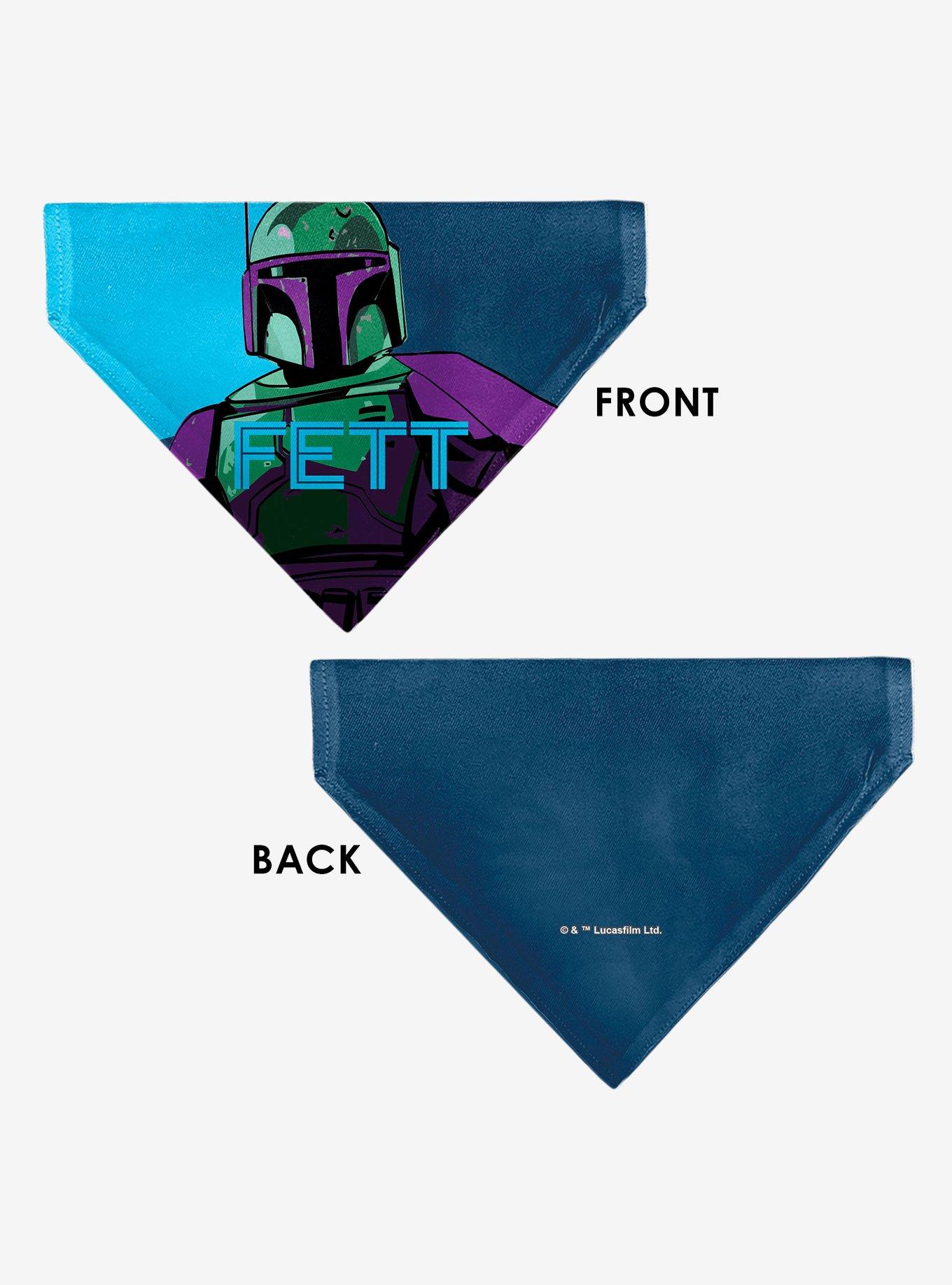 Star Wars Fett Text and Boba Fett Pop Art Pose Slip On Collar Pet Bandana - Bandana Only, , alternate