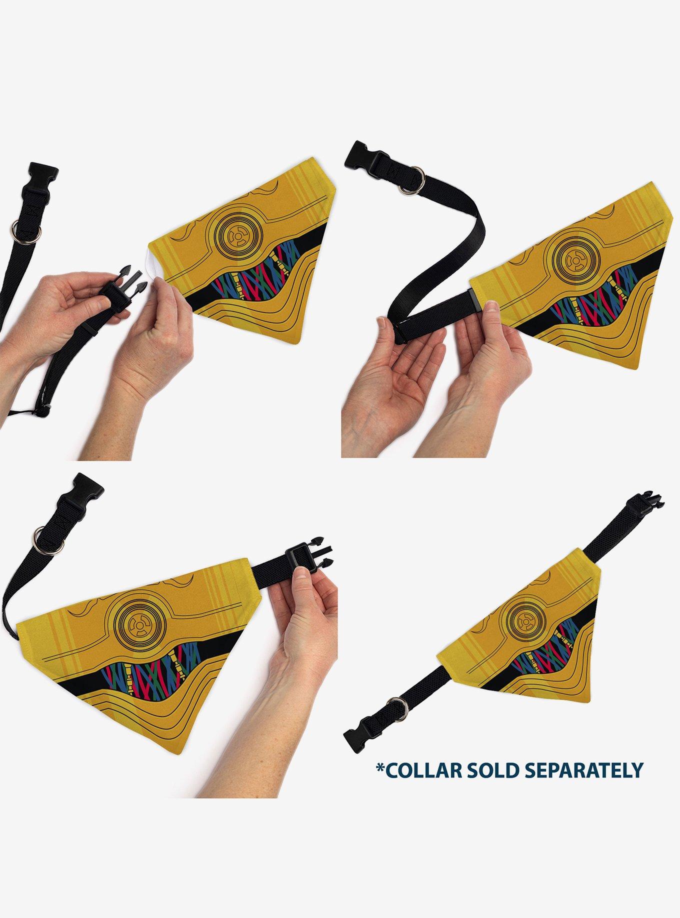 Star Wars C3PO Character Close Up Slip On Collar Pet Bandana - Bandana Only, , alternate