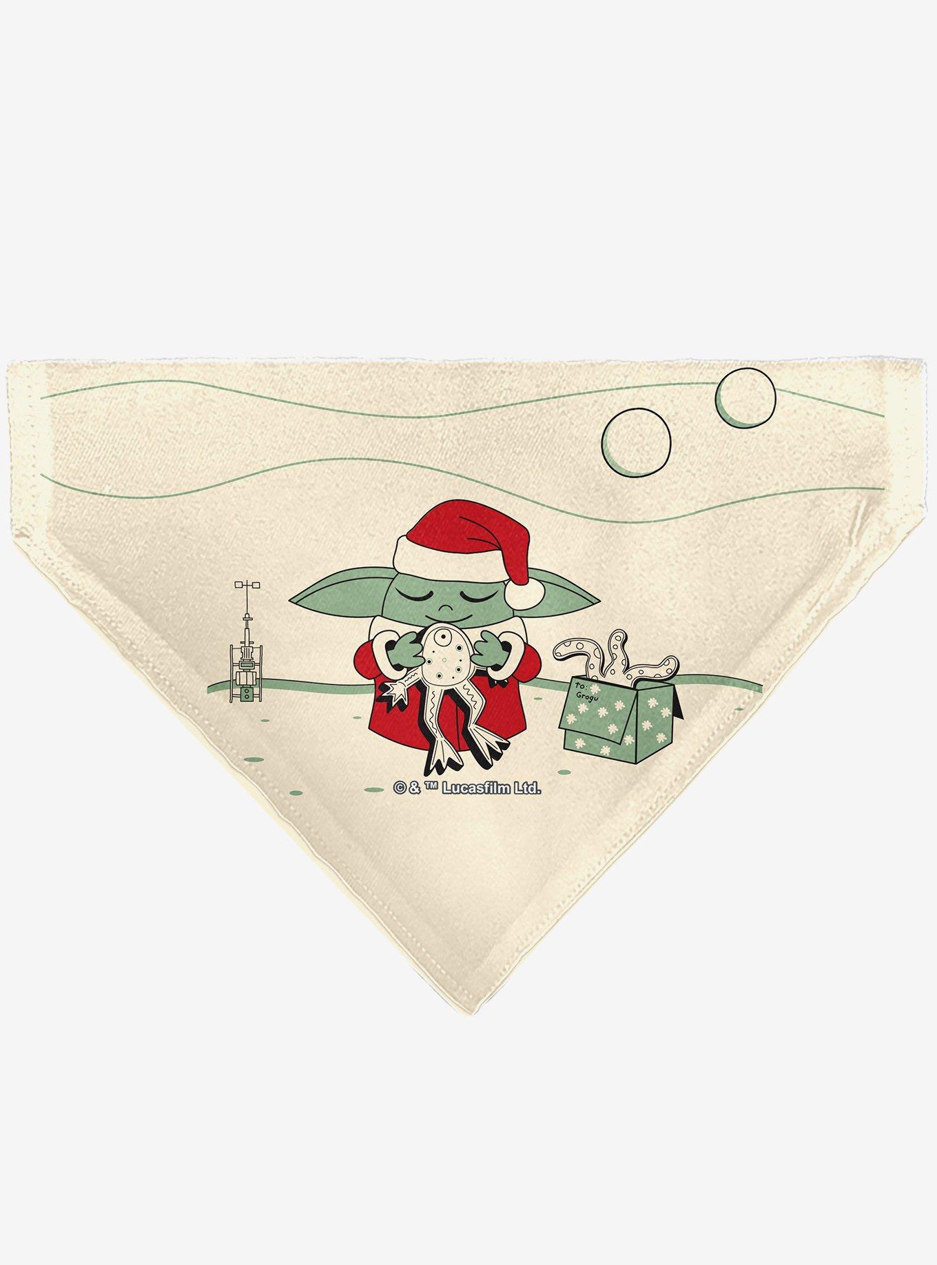 Star Wars Holiday Grogu Baby Yoga Santa Claus Scenes Slip On Collar Pet Bandana - Bandana Only, , hi-res