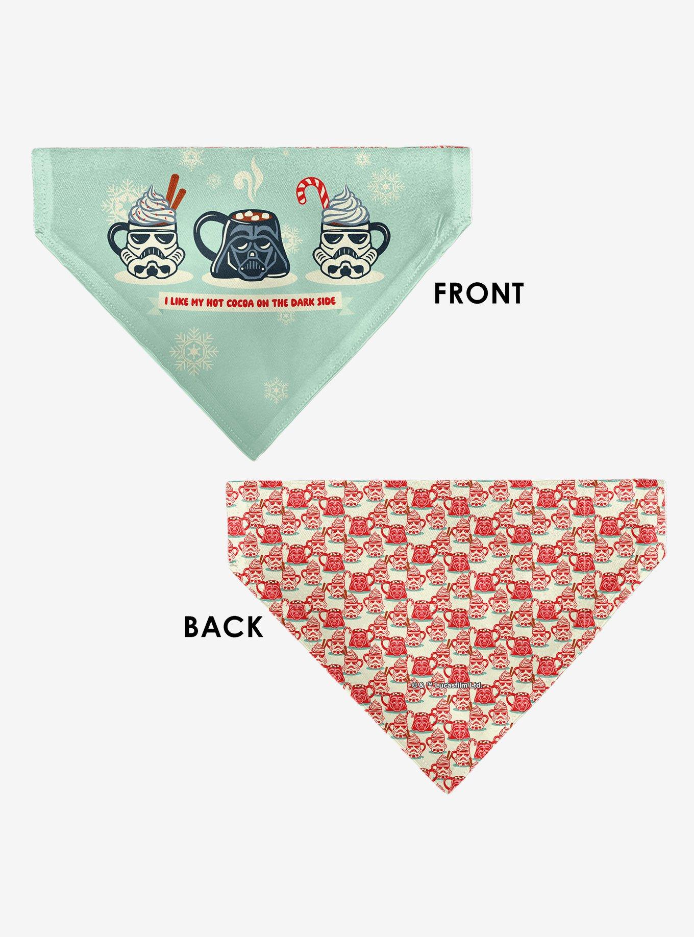 Star Wars Holiday Hot Cocoa Dark Side Quote and Icons Slip On Collar Pet Bandana - Bandana Only, , alternate