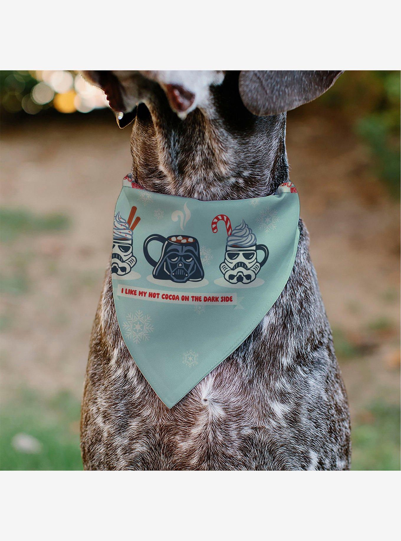 Star Wars Holiday Hot Cocoa Dark Side Quote and Icons Slip On Collar Pet Bandana - Bandana Only, , alternate