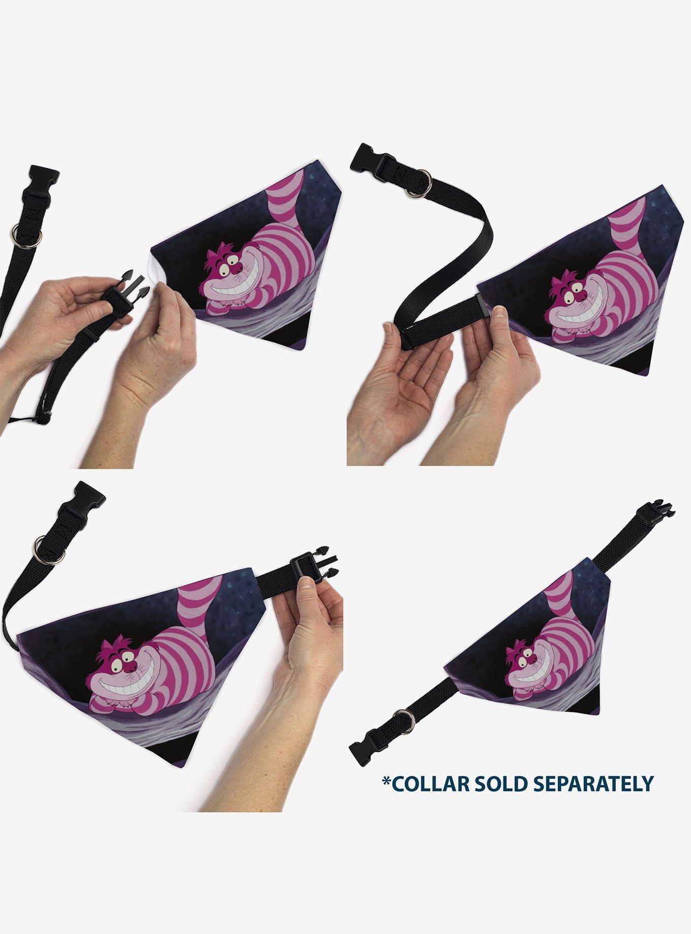 Disney Alice in Wonderland Cheshire Cat Smiling Pose Slip On Collar Pet Bandana - Bandana Only, , alternate