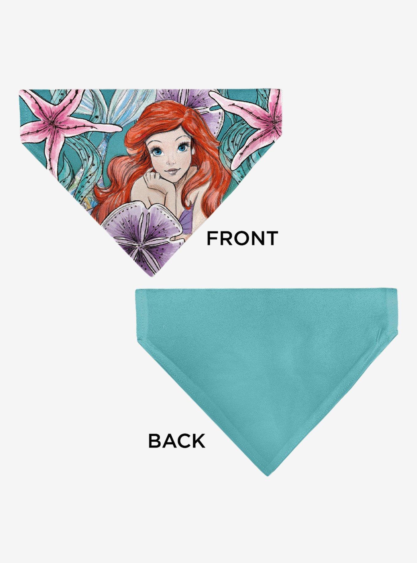 Disney The Little Mermaid Ariel Pose and Shells Sketch Slip On Collar Pet Bandana - Bandana Only, , alternate