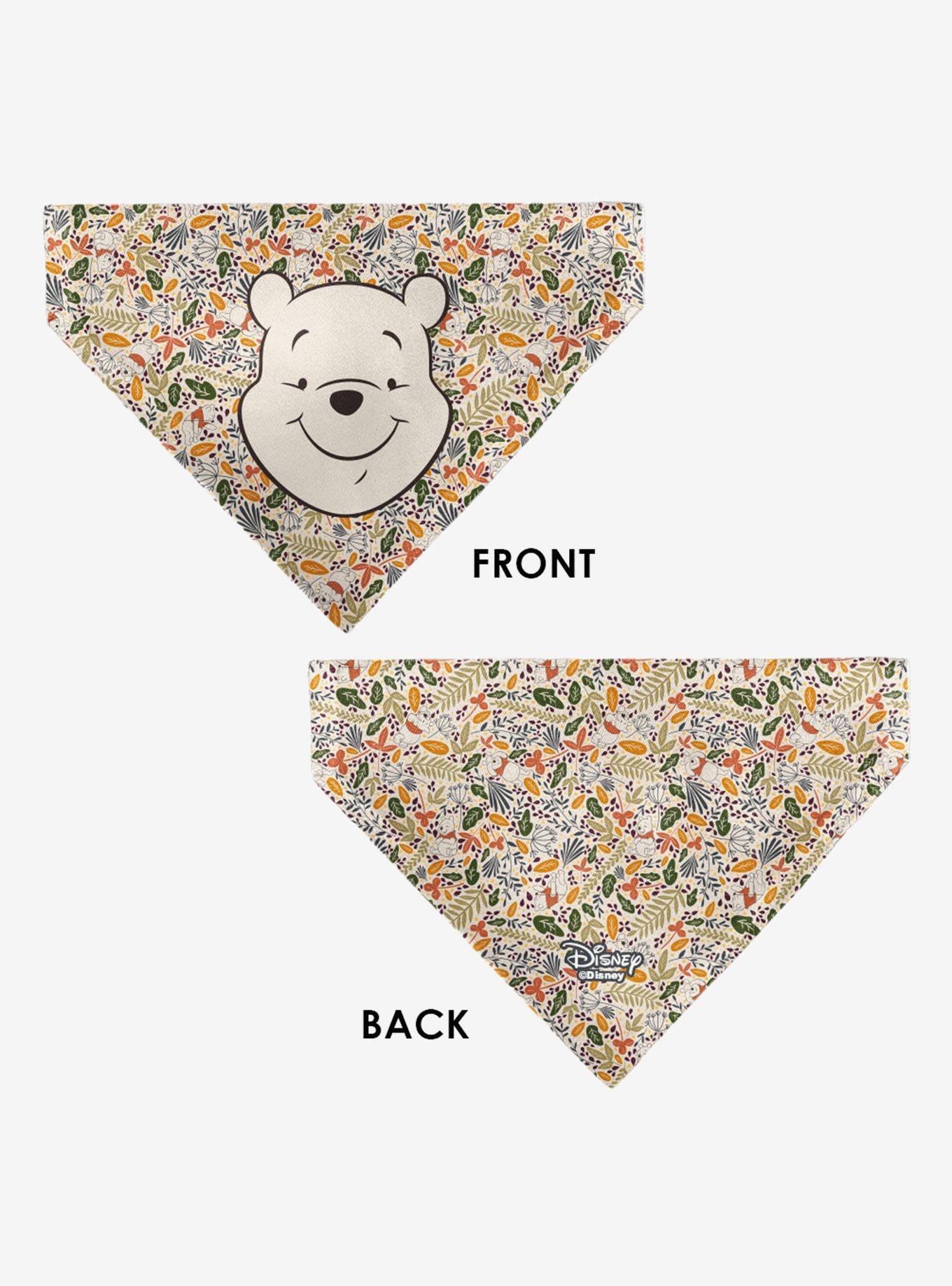Disney Winnie the Pooh Smiling Face Foliage Collage Slip On Collar Pet Bandana - Bandana Only, , alternate - view 3