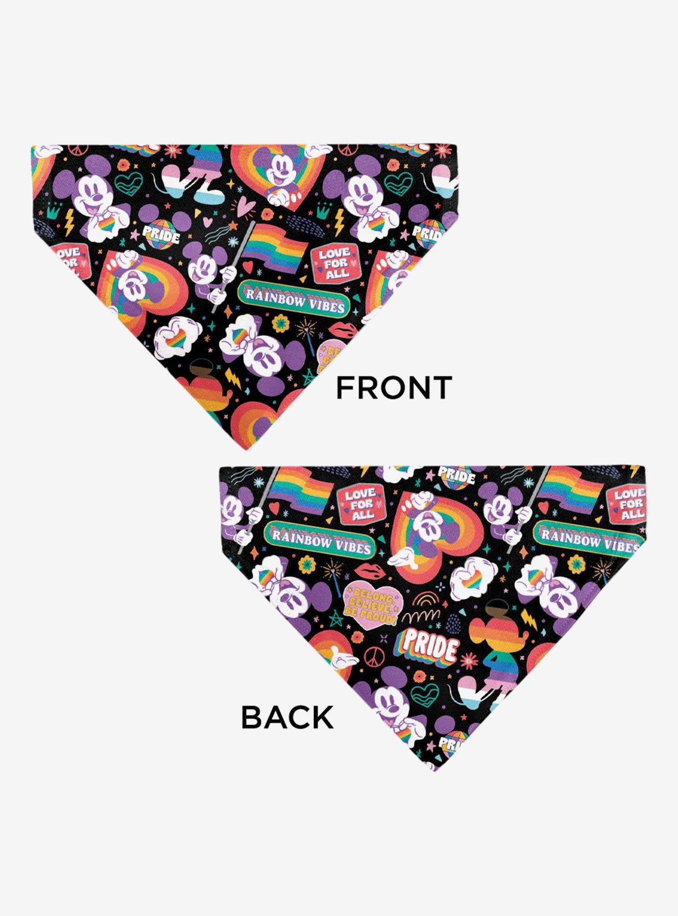 Disney Mickey Mouse Pride Poses Rainbow Collage Slip On Collar Pet Bandana - Bandana Only, , alternate