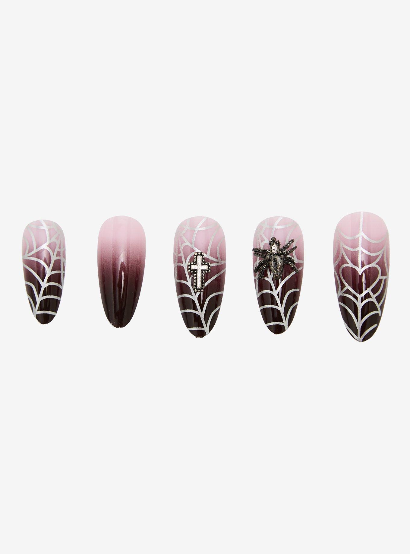 Spiderweb Gradient Press-On Nail Set, , alternate - view 2