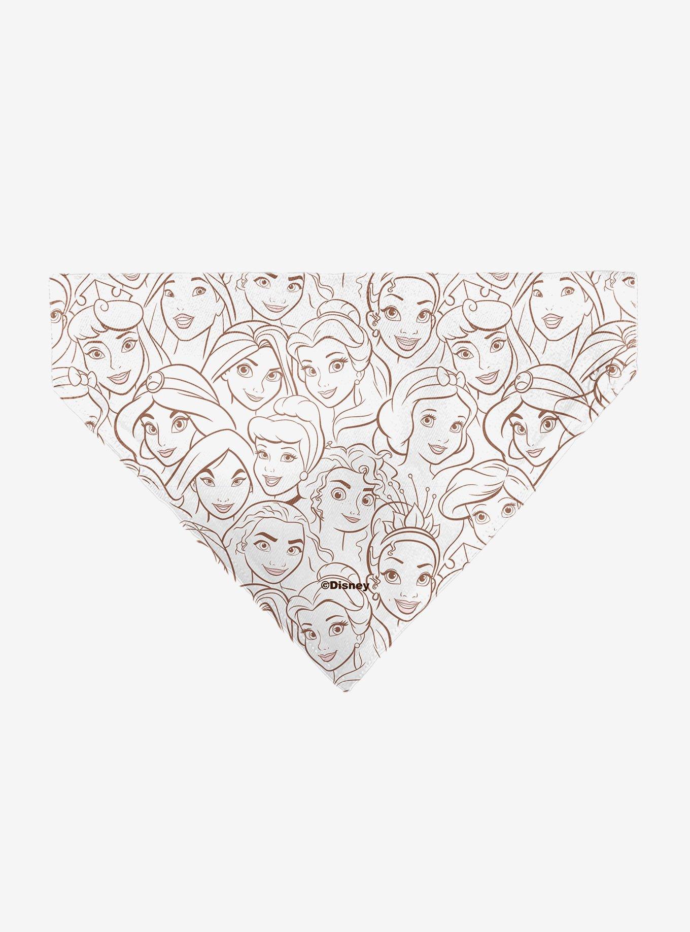Disney Princess Faces Stacked Slip On Collar Pet Bandana - Bandana Only, , hi-res