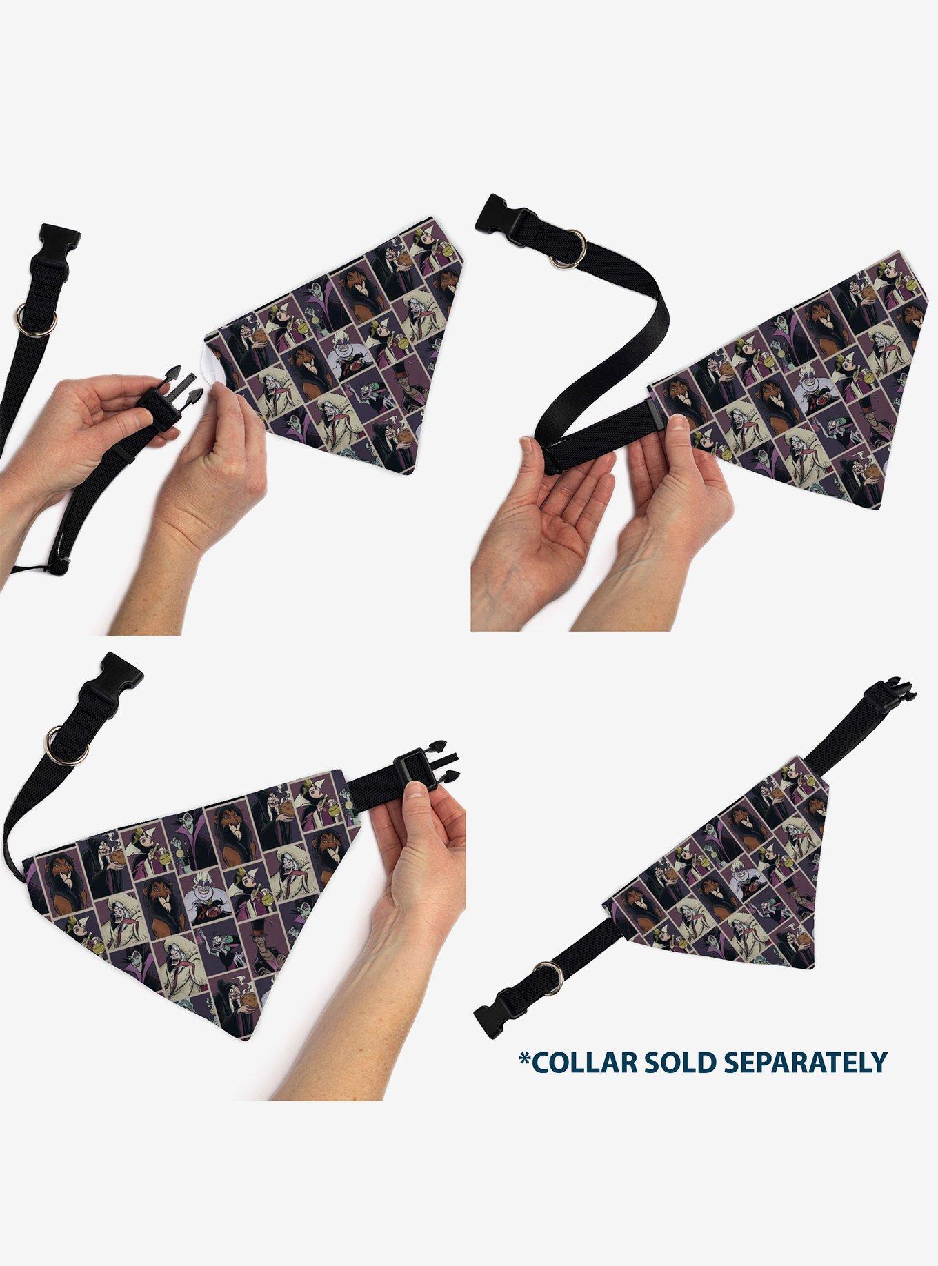 Disney Villains Pose Blocks Slip On Collar Pet Bandana - Bandana Only