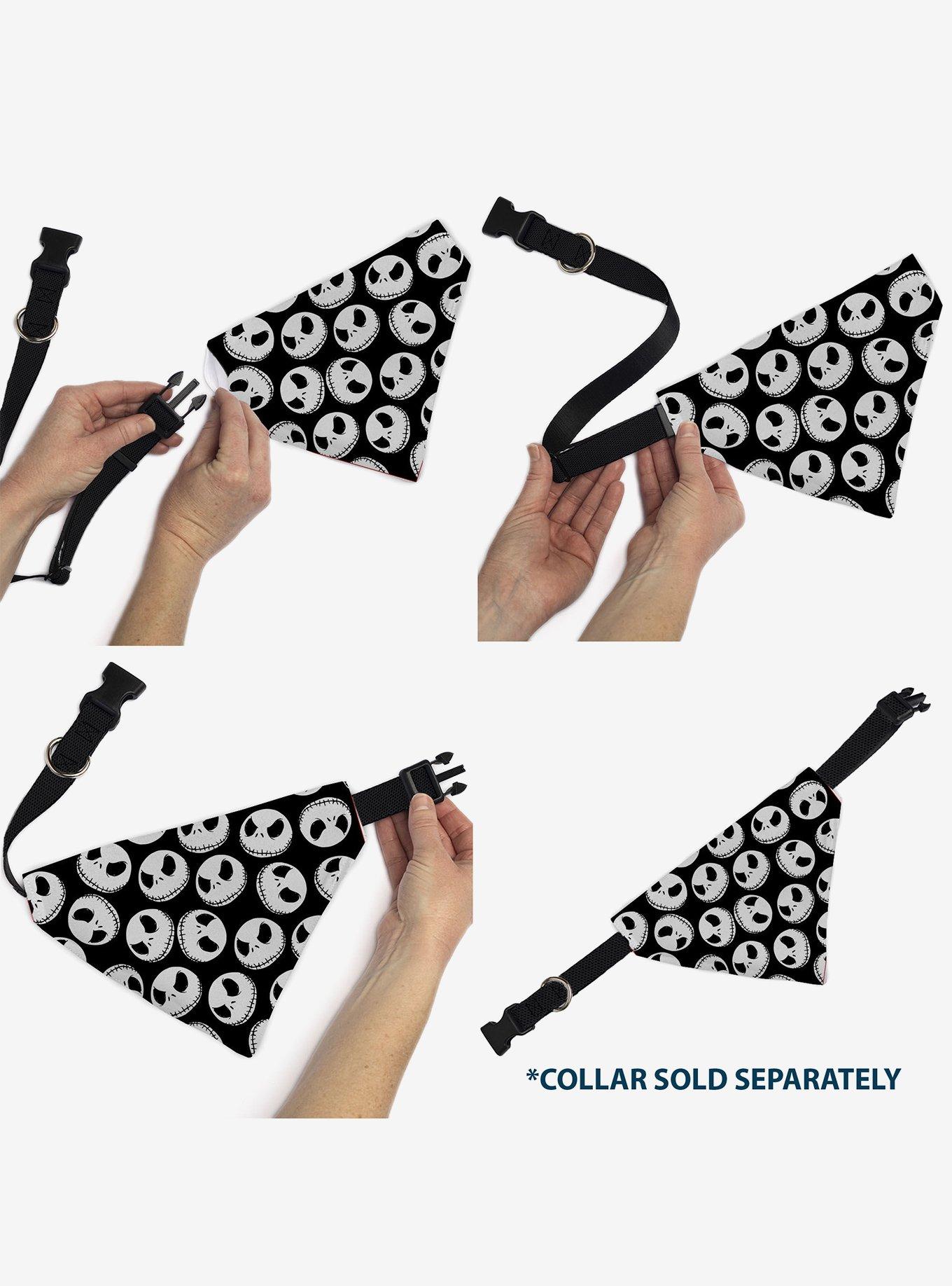 Disney Nightmare Before Christmas Jack Expressions Scattered Slip On Collar Pet Bandana - Bandana Only, , alternate