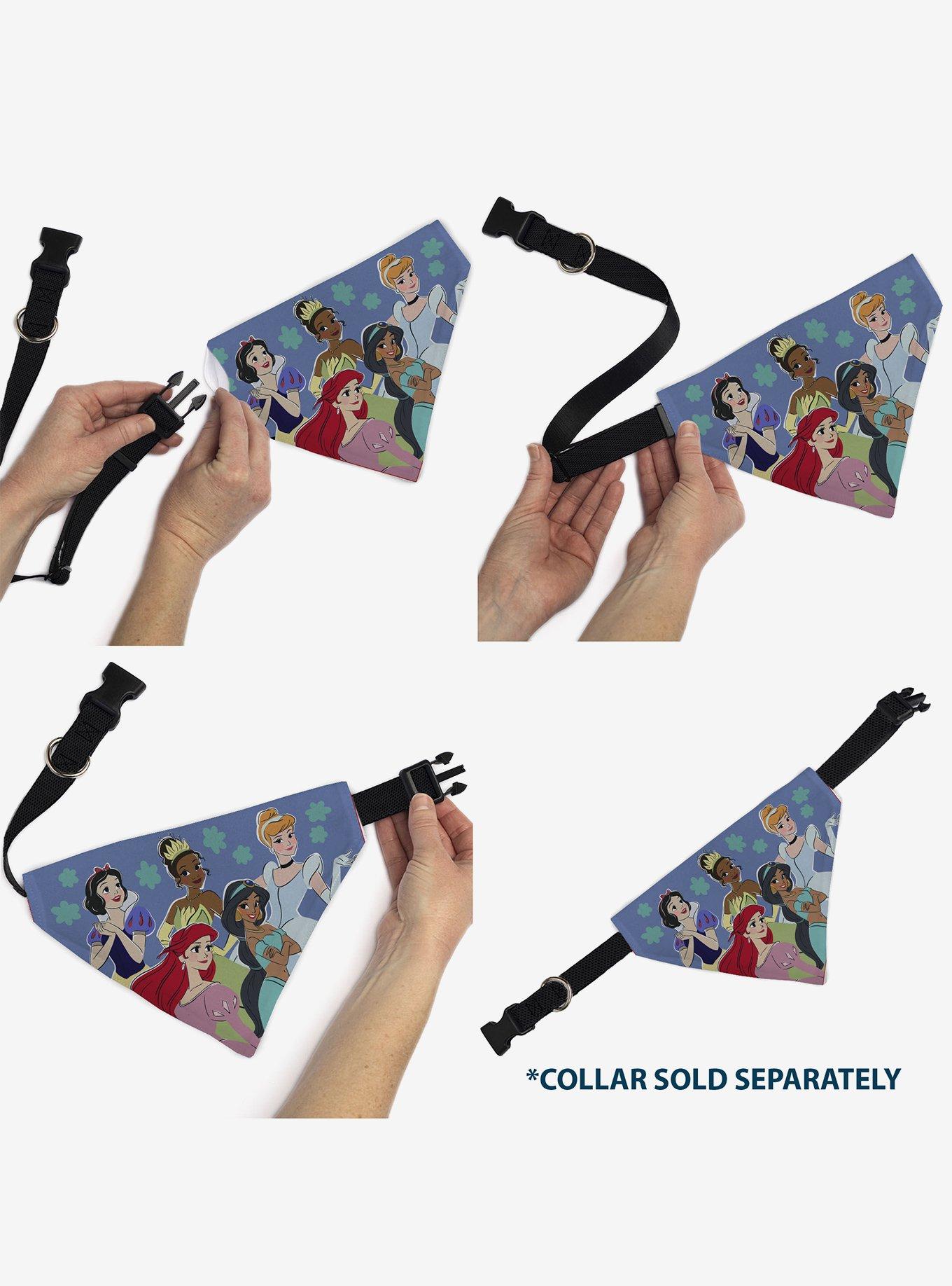Disney Princesses Group Pose Flowers Slip On Collar Pet Bandana - Bandana Only