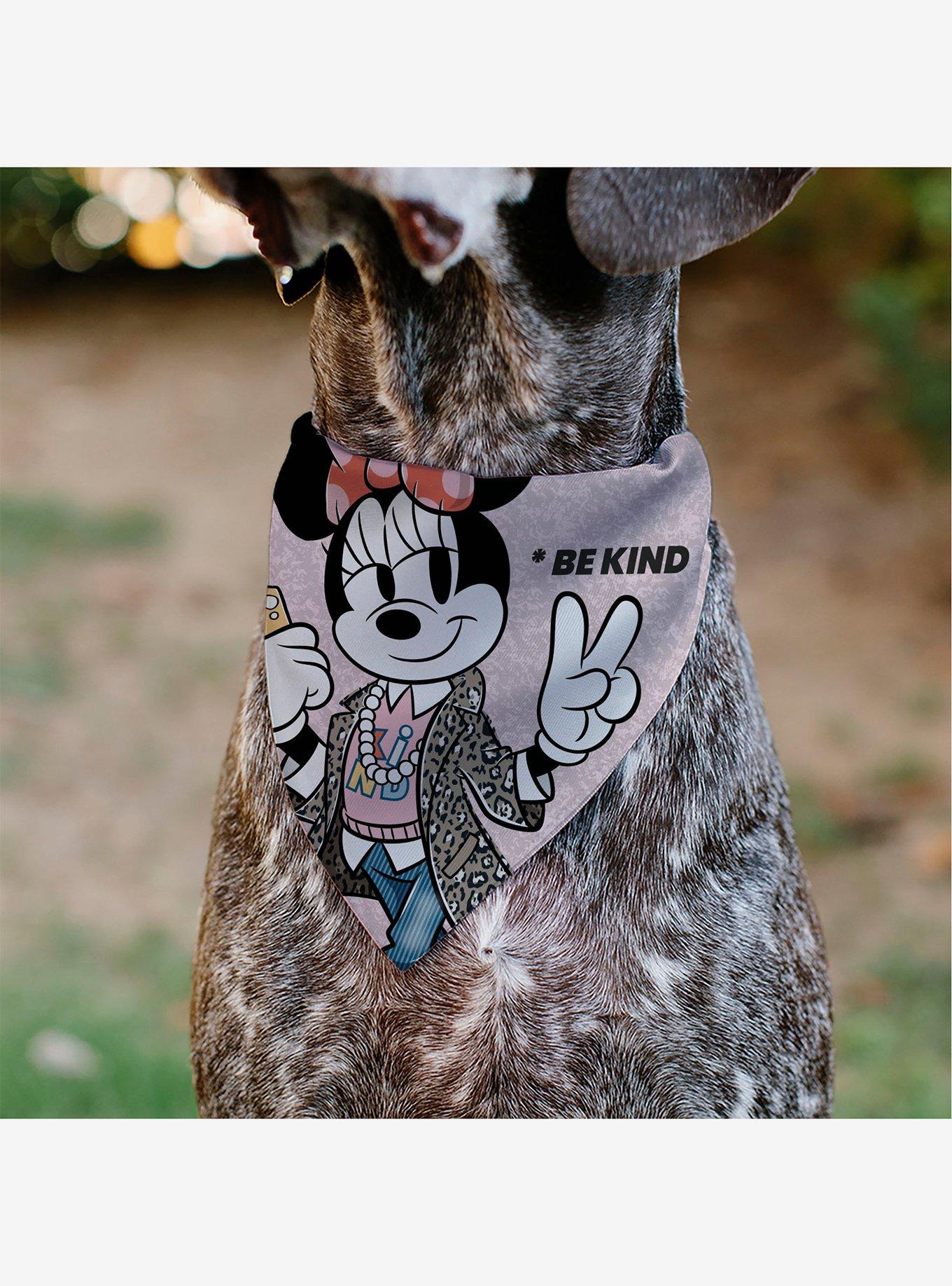 Disney Minnie Mouse Be Kind Peace Pose Slip On Collar Pet Bandana - Bandana Only