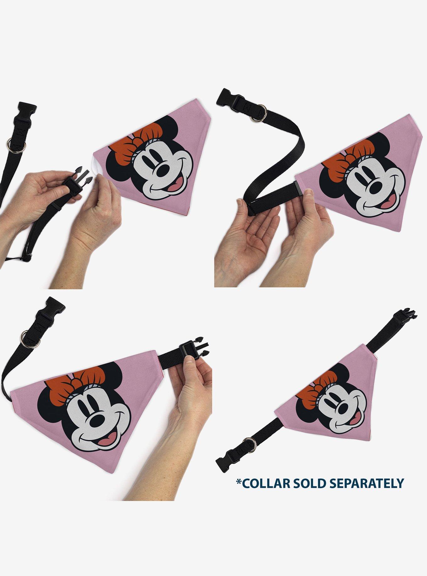 Disney Minnie Mouse Smiling Face Close Up Slip On Collar Pet Bandana - Bandana Only, , alternate