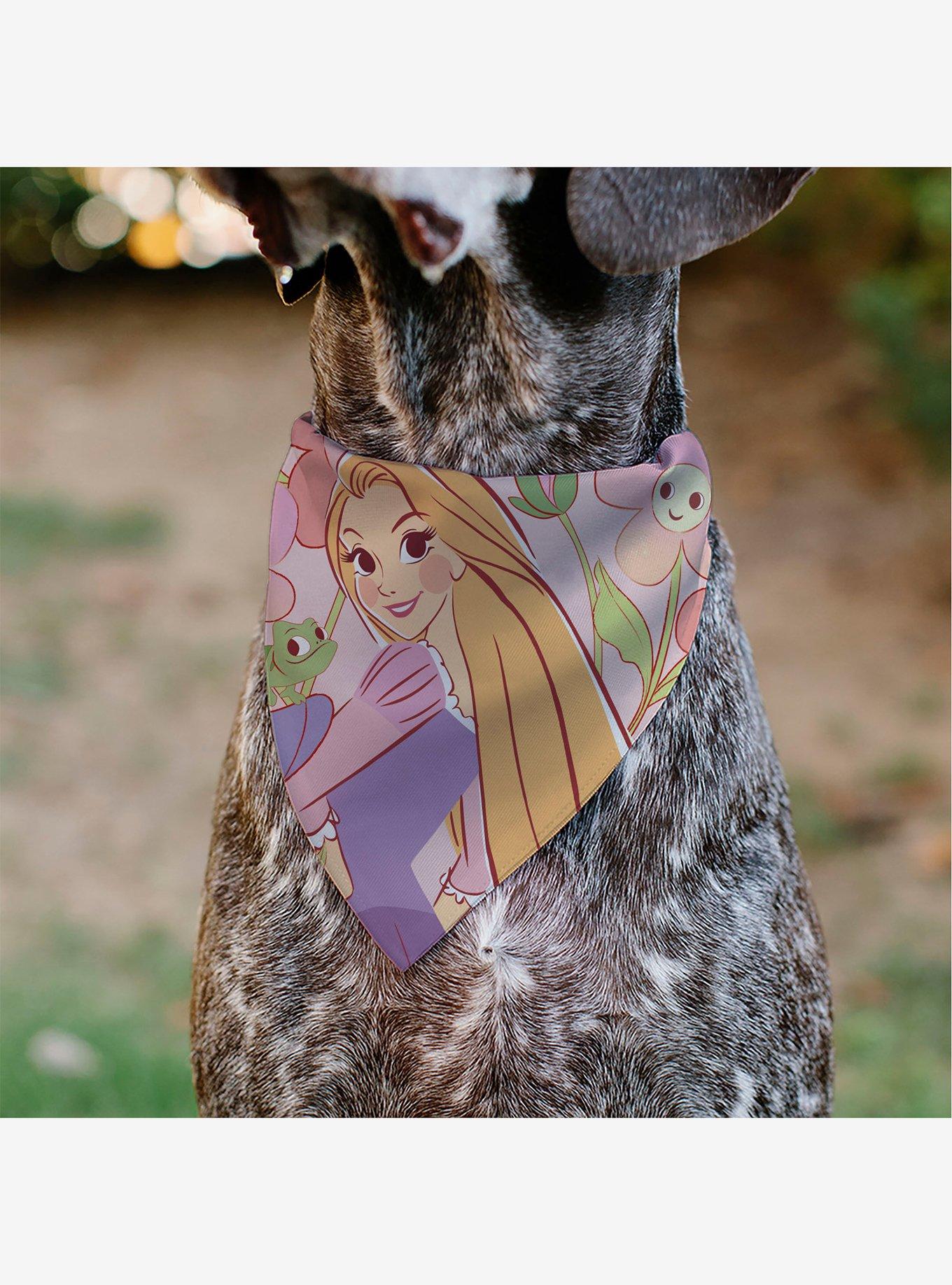 Disney Tangled Rapunzel and Pascal Flowers Pose Slip On Collar Pet Bandana - Bandana Only