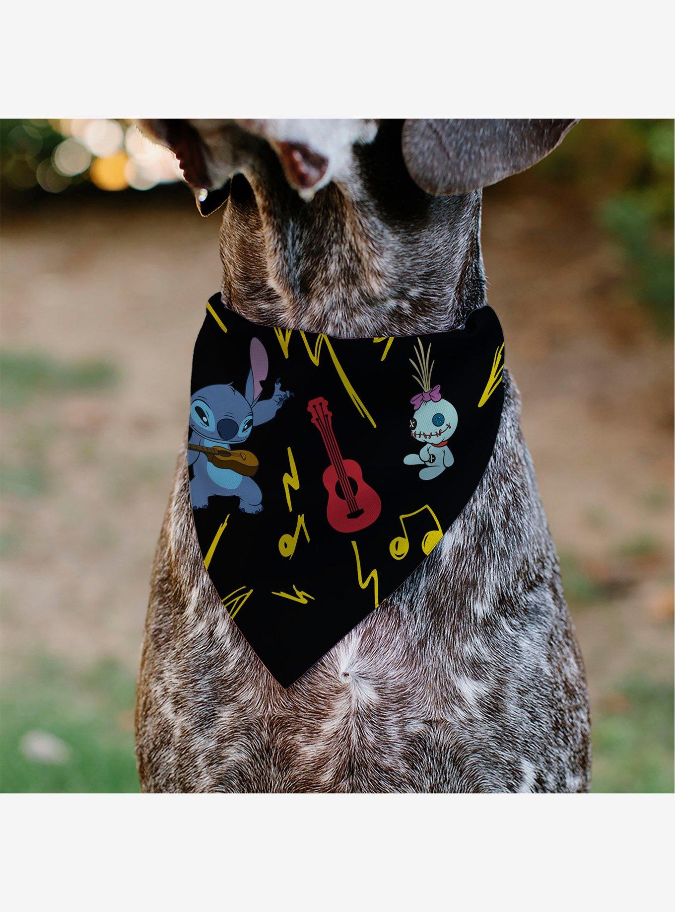 Disney Stitch and Scrump Ukulele Jam Pose Slip On Collar Pet Bandana - Bandana Only, , alternate