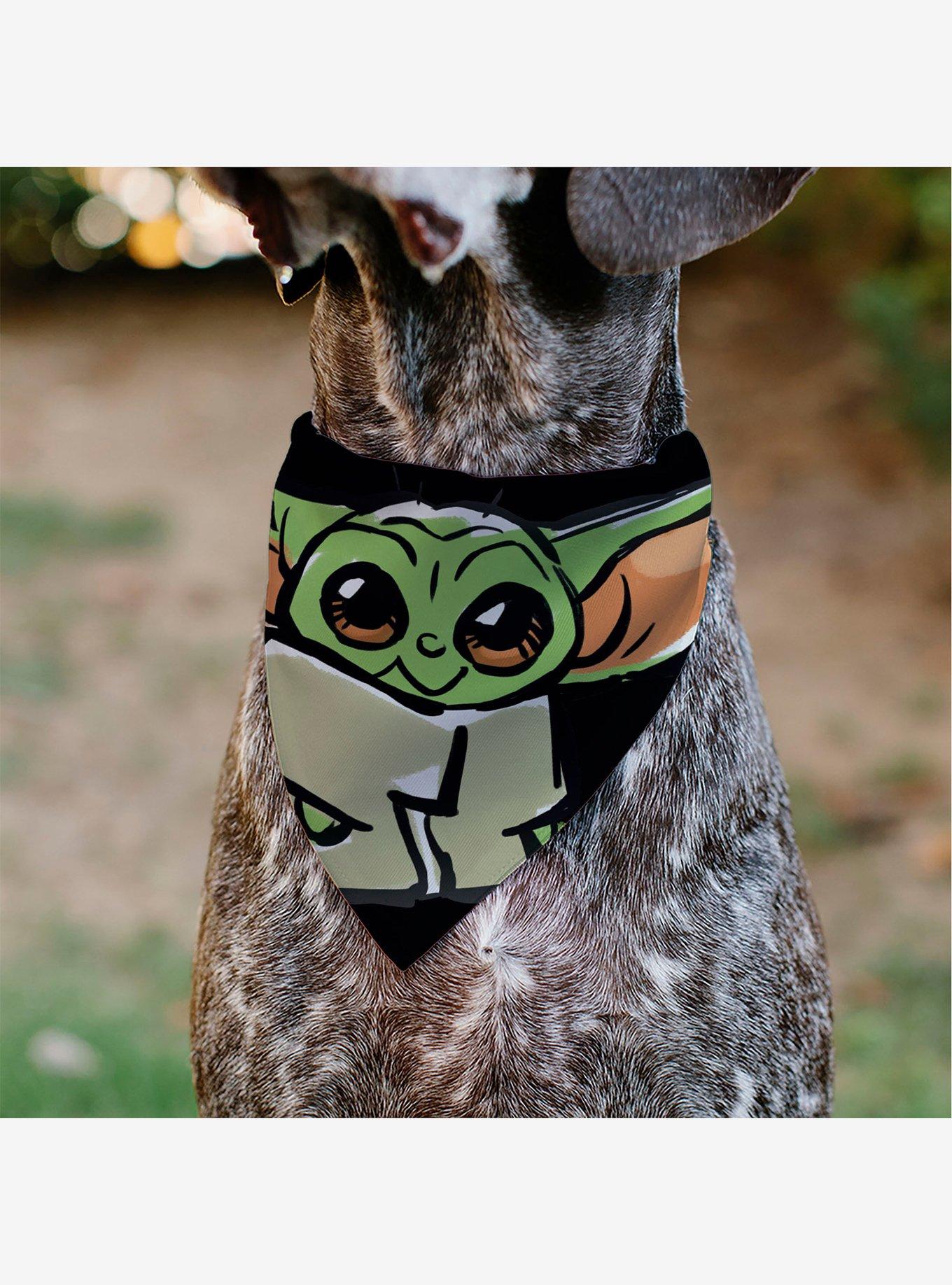 Star Wars Grogu Baby Yoda Smiling Impression Painting Slip On Collar Pet Bandana - Bandana Only, , alternate