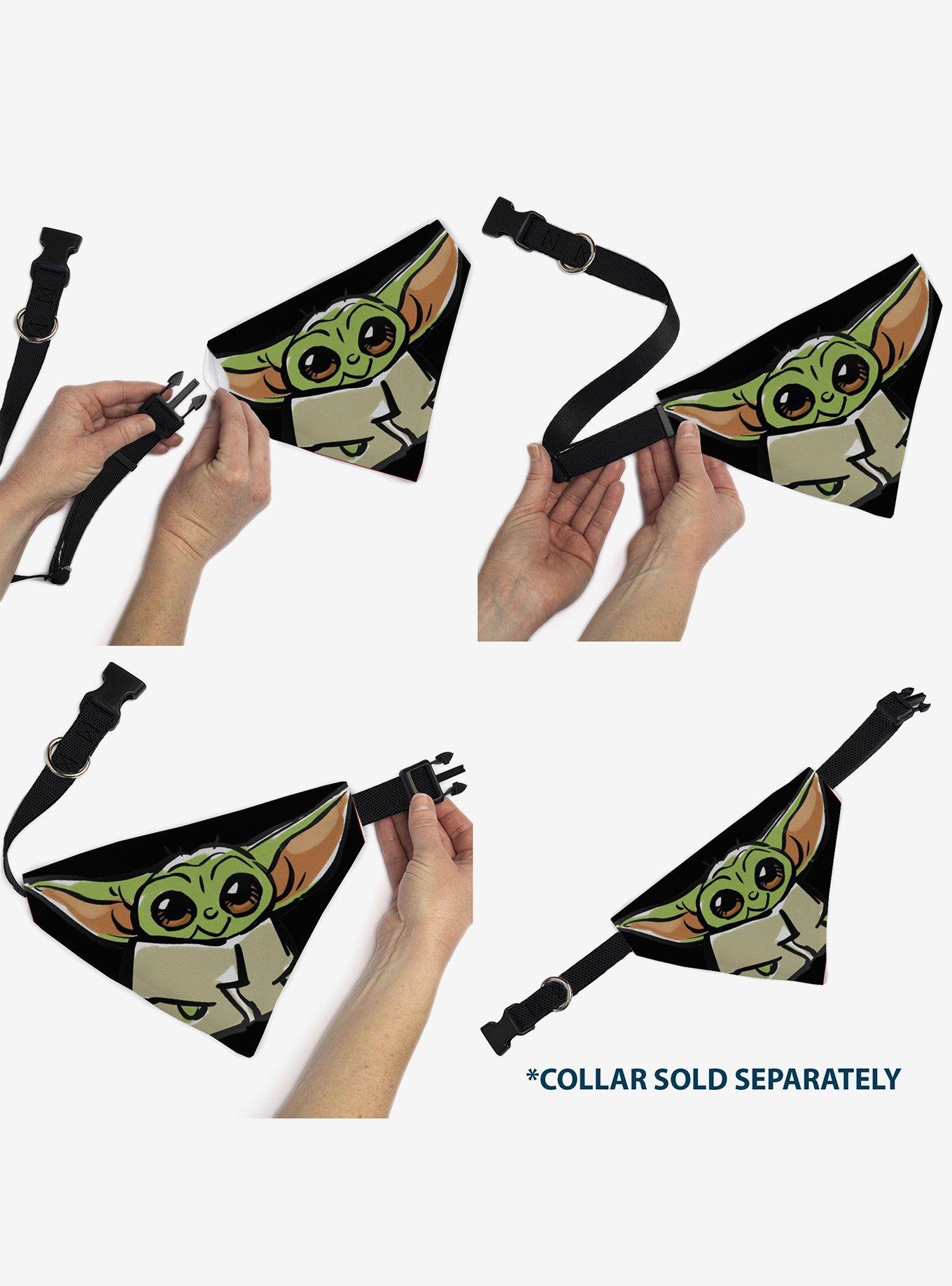 Star Wars Grogu Baby Yoda Smiling Impression Painting Slip On Collar Pet Bandana - Bandana Only, , alternate