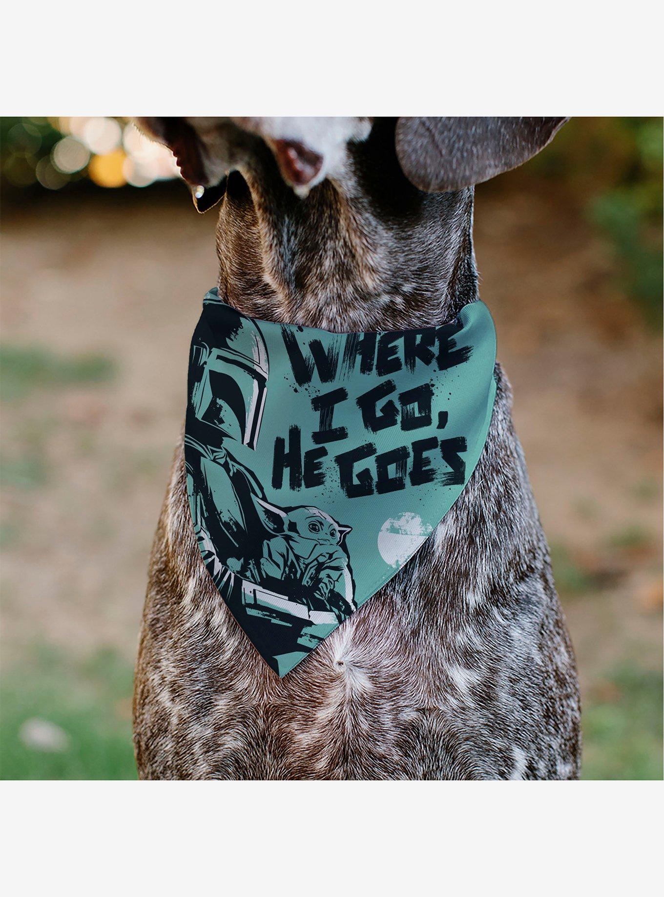 Star Wars Mandalorian and Grogu Where He Goes I Go Pose Slip On Collar Pet Bandana - Bandana Only, , alternate