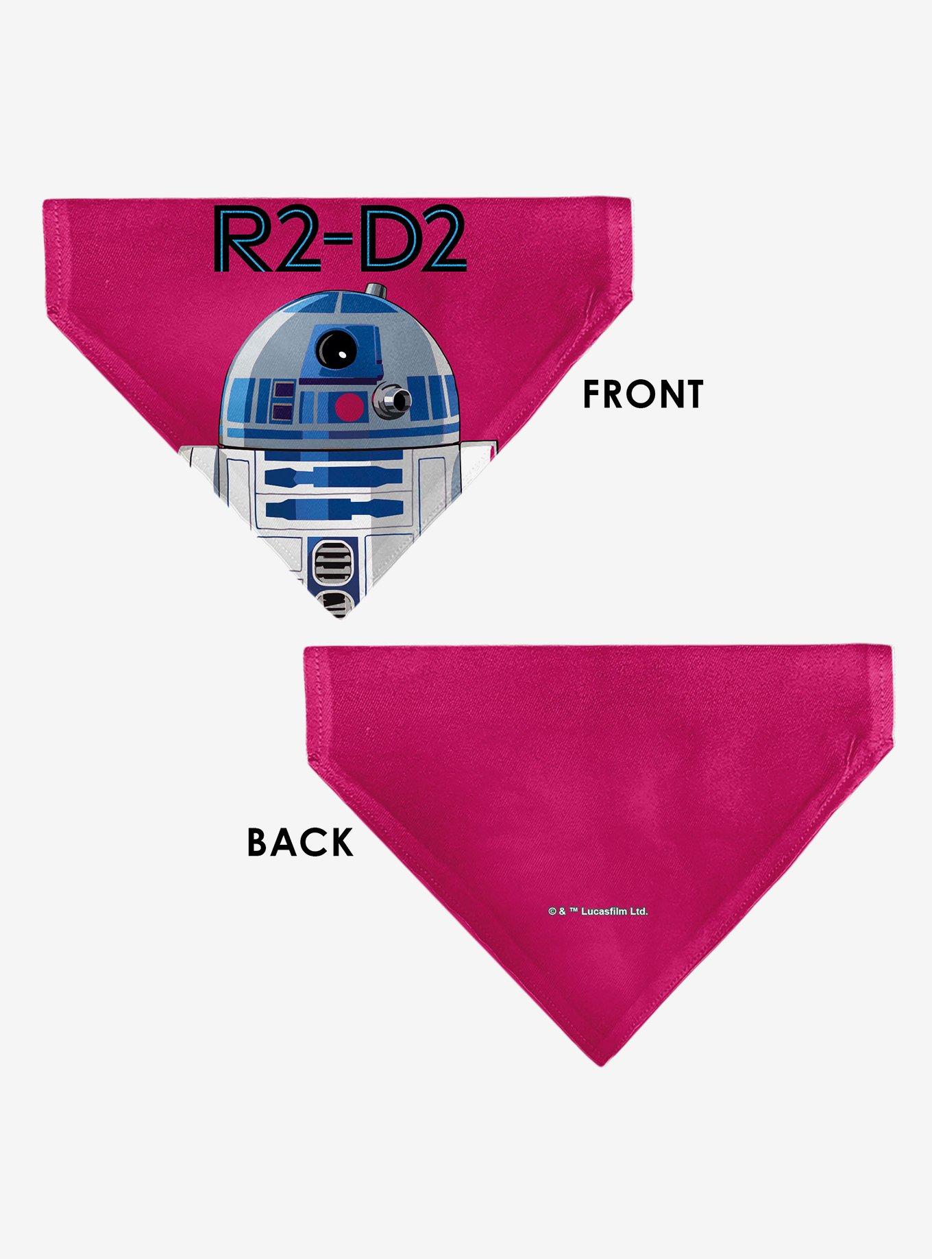 Star Wars R2 D2 Text and Pop Art Pose Slip On Collar Pet Bandana - Bandana Only