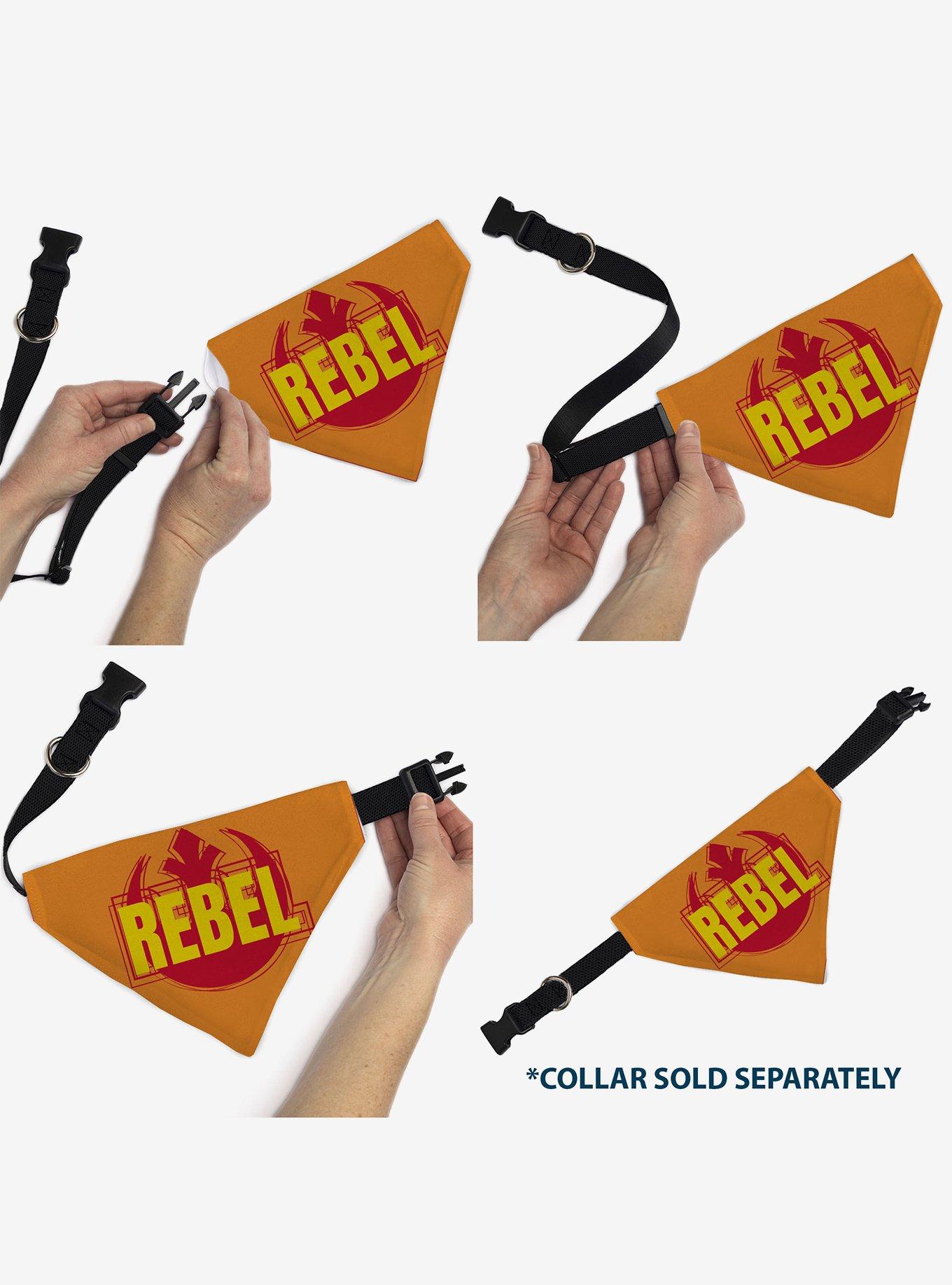 Star Wars Text and Rebel Alliance Insignia Slip On Collar Pet Bandana - Bandana Only, , alternate