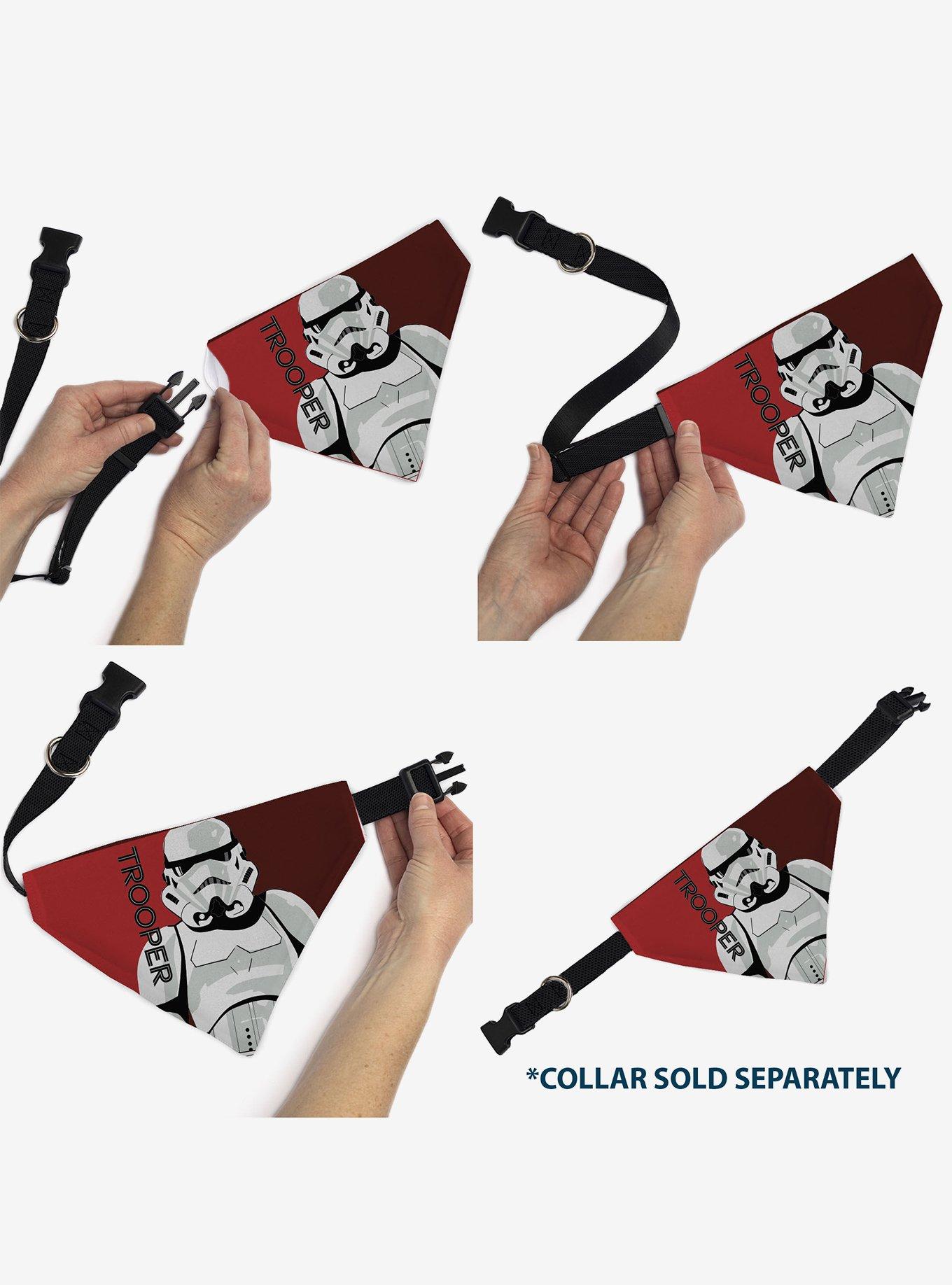Star Wars Trooper Text and Stormtrooper Pop Art Slip On Collar Pet Bandana - Bandana Only, , alternate