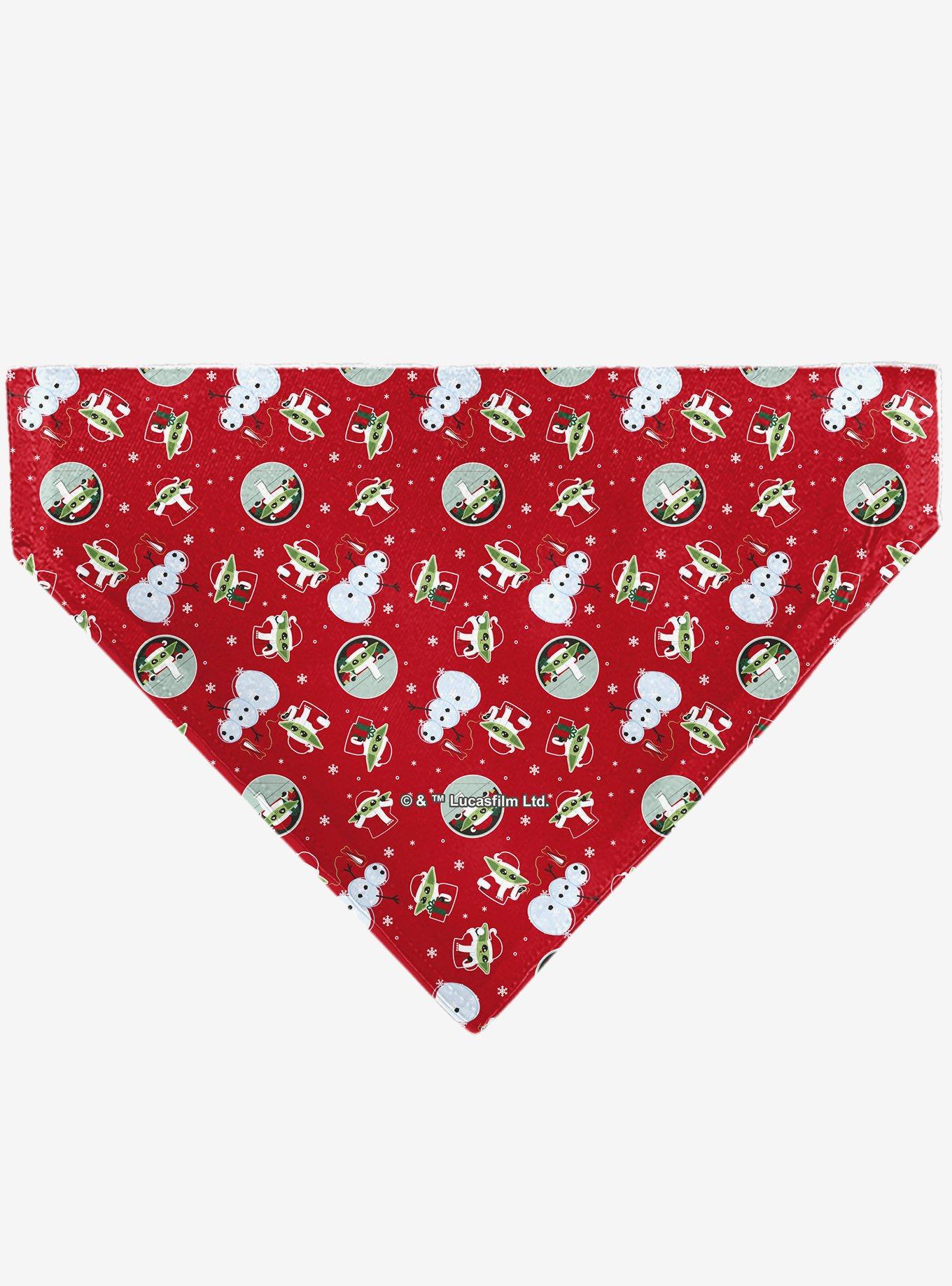 Star Wars Holiday Grogu Baby Yoga Galaxy Greeting Icons Red Slip On Collar Pet Bandana - Bandana Only, , hi-res