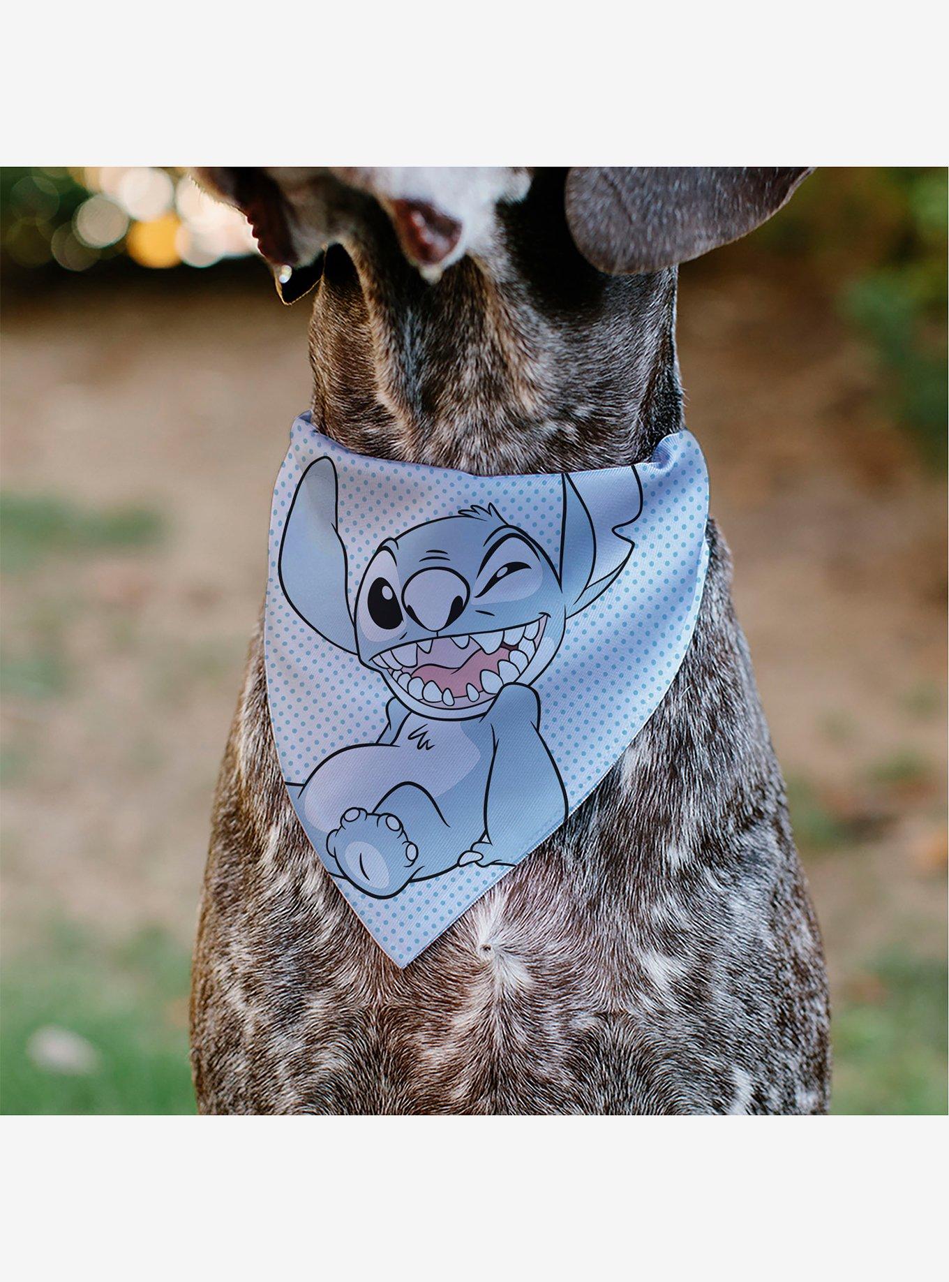 Disney Lilo and Stitch Stitch Winking Pose and Polka Dots Slip On Collar Pet Bandana - Bandana Only