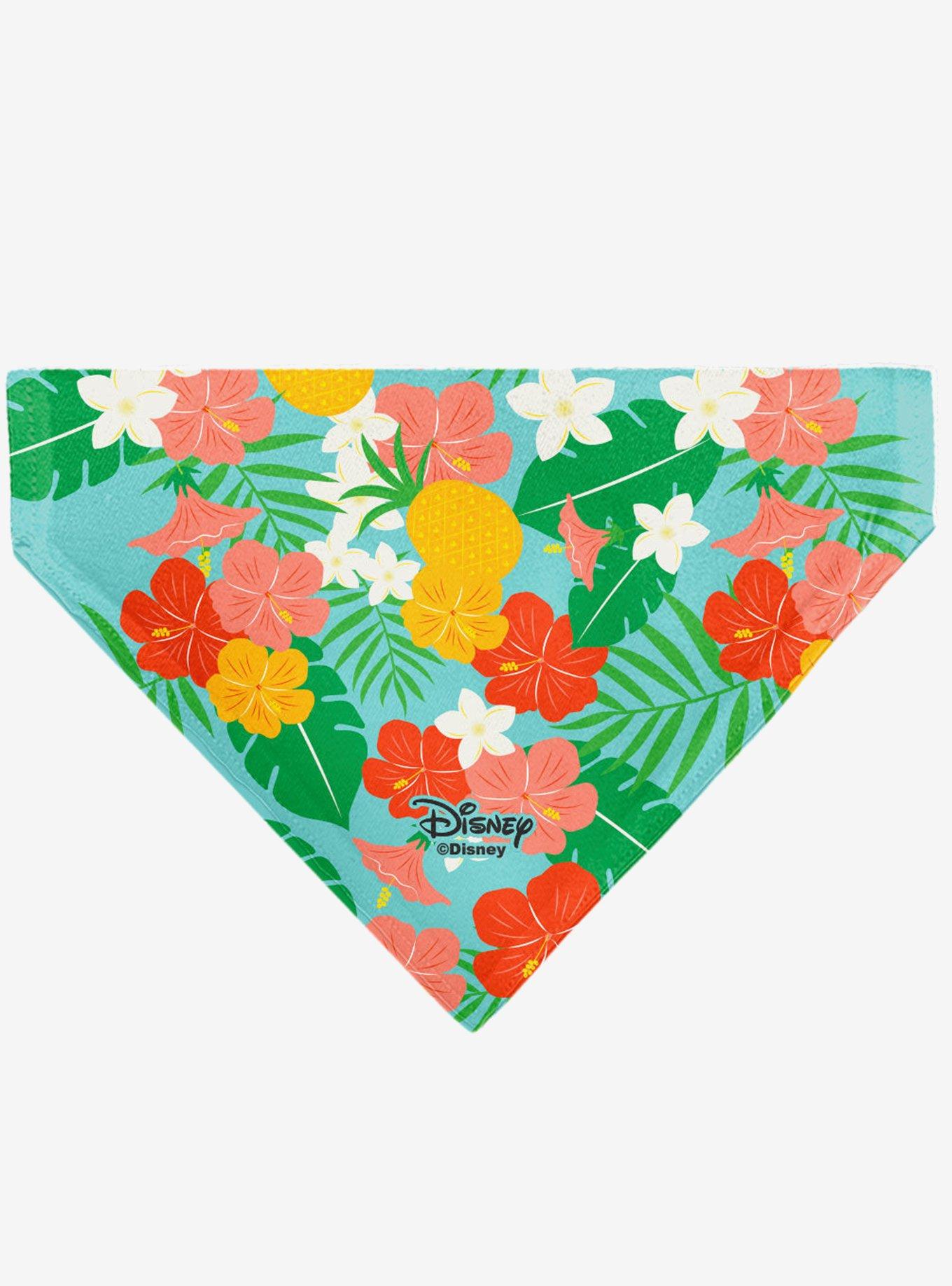 Disney Lilo and Stitch Stitch Hang Loose Pose Floral Collage Slip On Collar Pet Bandana - Bandana Only, , hi-res
