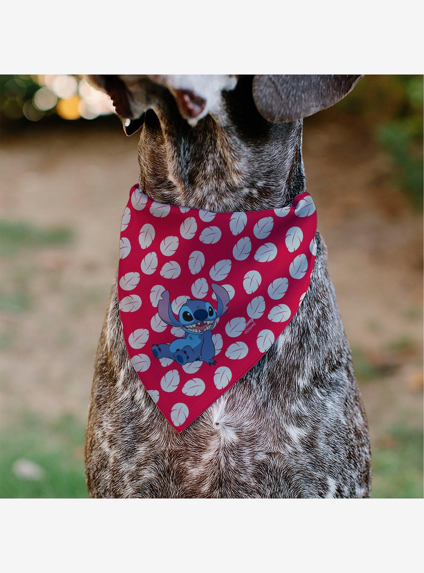 Disney Lilo and Stitch Dress Leaves with Stitch Sitting Pose Slip On Collar Pet Bandana - Bandana Only, , alternate