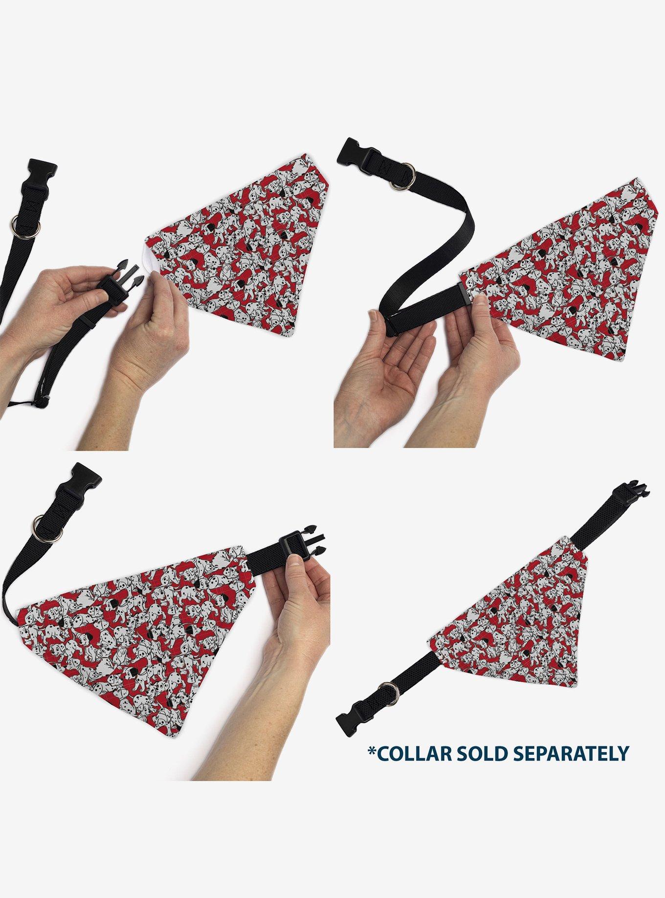 Disney 101 Dalmatians Puppies Scattered Red Slip On Collar Pet Bandana - Bandana Only, , alternate