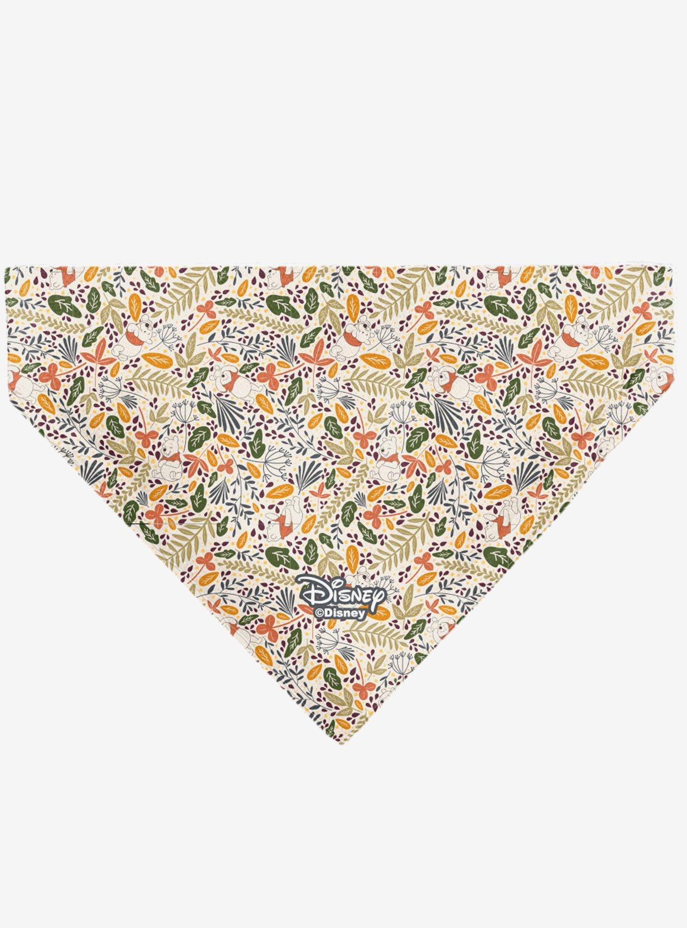 Disney Winnie the Pooh Smiling Face Foliage Collage Slip On Collar Pet Bandana - Bandana Only, , hi-res