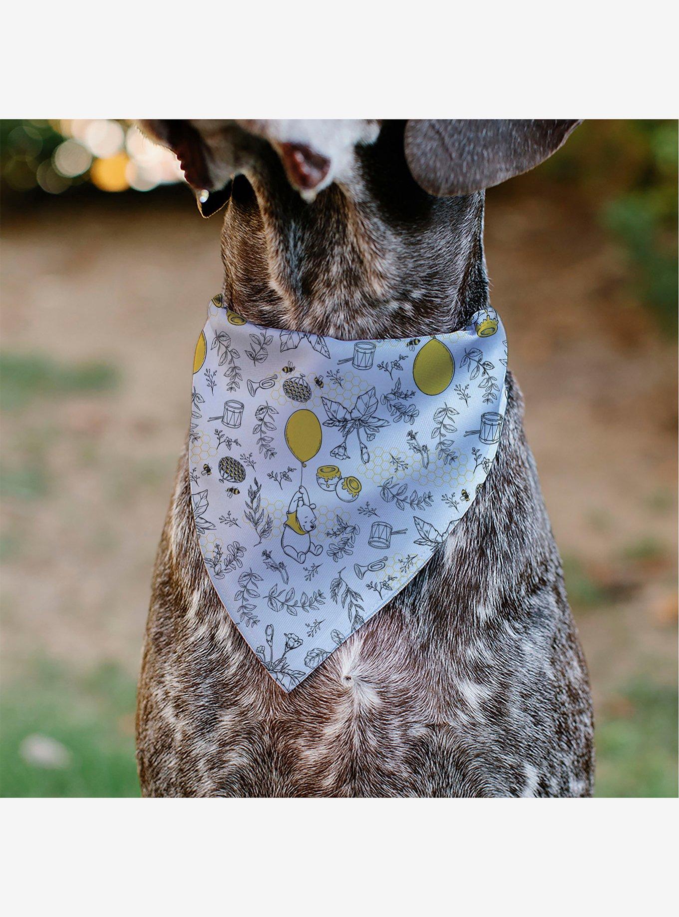 Disney Winnie the Pooh Balloon Pose and Foliage Collage Slip On Collar Pet Bandana - Bandana Only, , alternate