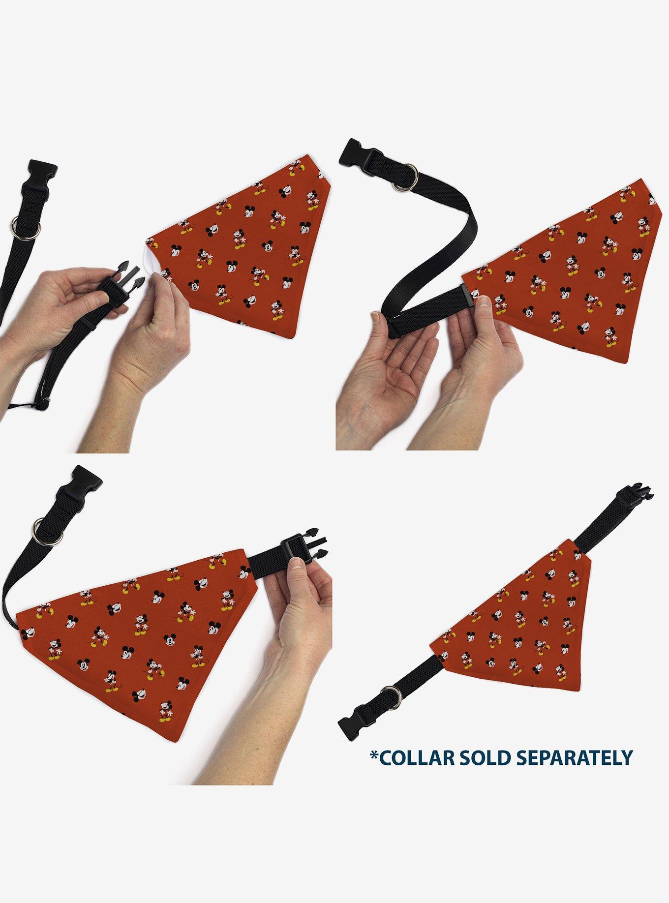 Disney Mickey Mouse Poses and Expressions Scattered Slip On Collar Pet Bandana - Bandana Only, , alternate
