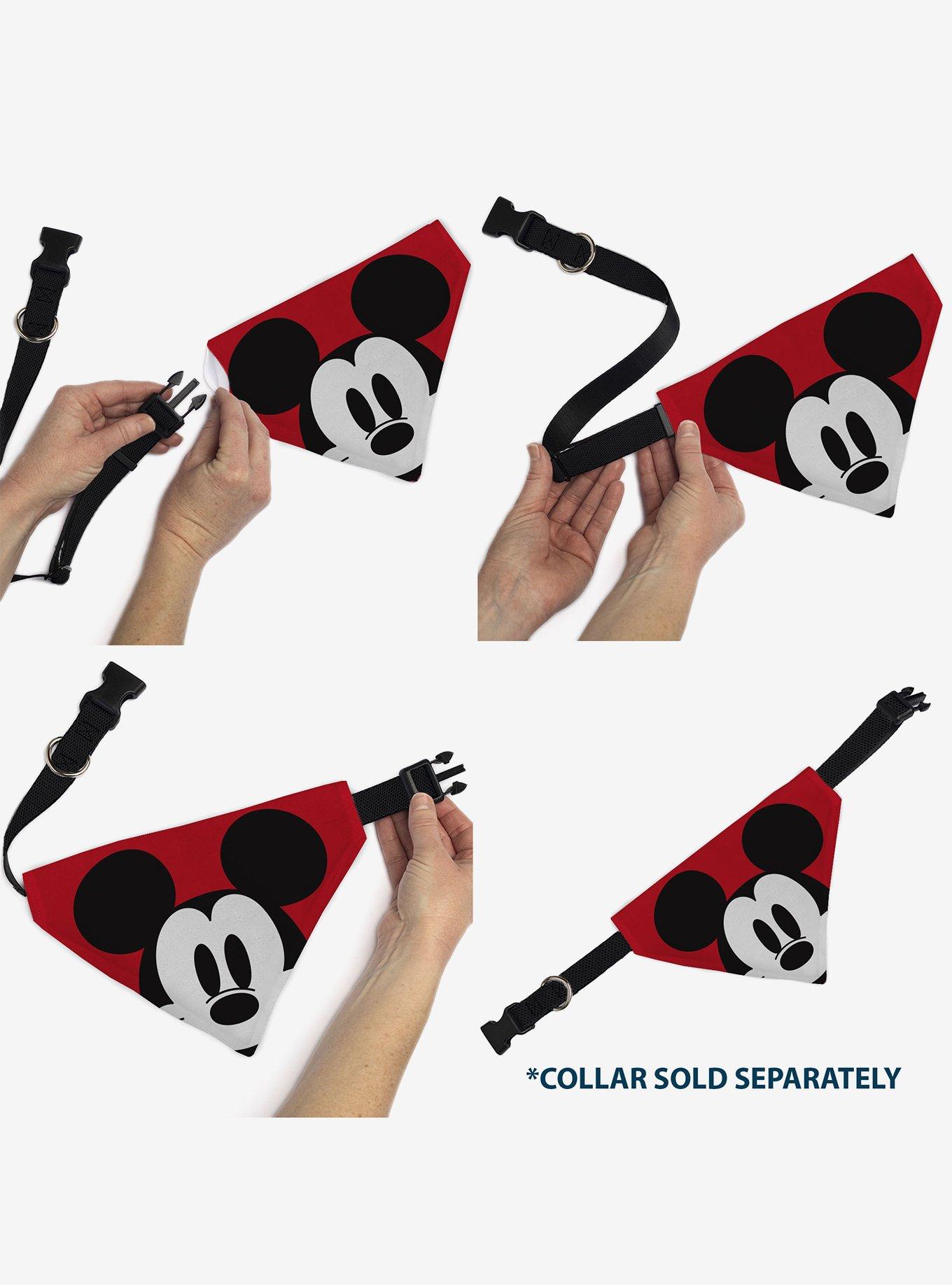 Disney Mickey Mouse Face Character Close Up Slip On Collar Pet Bandana - Bandana Only, , alternate