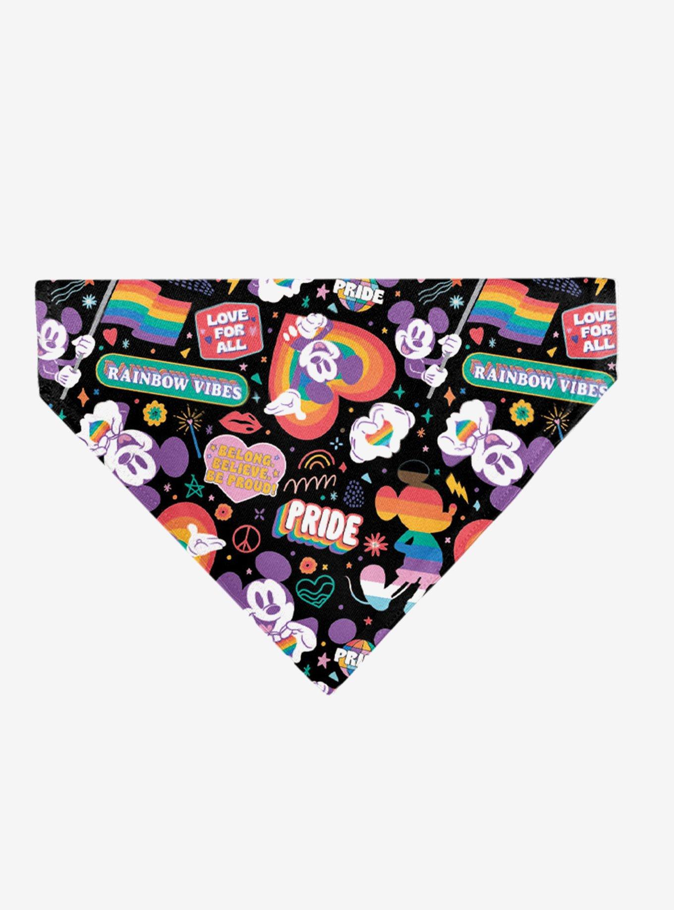 Disney Mickey Mouse Pride Poses Rainbow Collage Slip On Collar Pet Bandana - Bandana Only, , hi-res