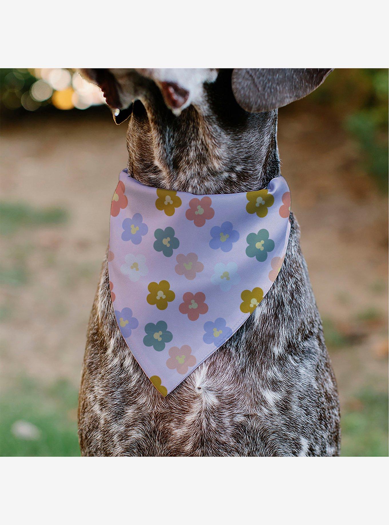 Disney Mickey Mouse Ears Flower Icon Scattered Slip On Collar Pet Bandana - Bandana Only, , alternate