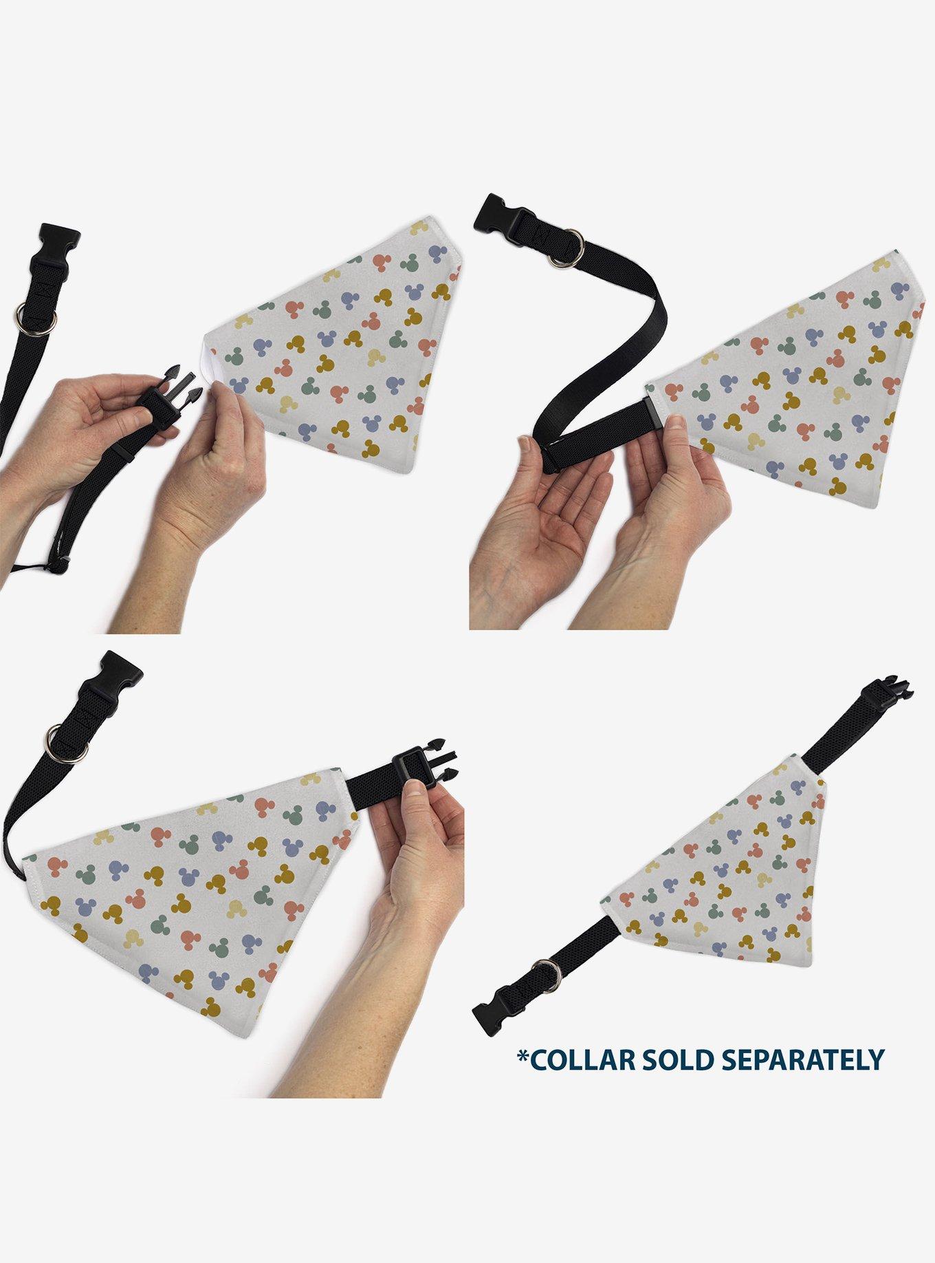 Disney Mickey Mouse Ears Icon Scattered Slip On Collar Pet Bandana - Bandana Only, , alternate