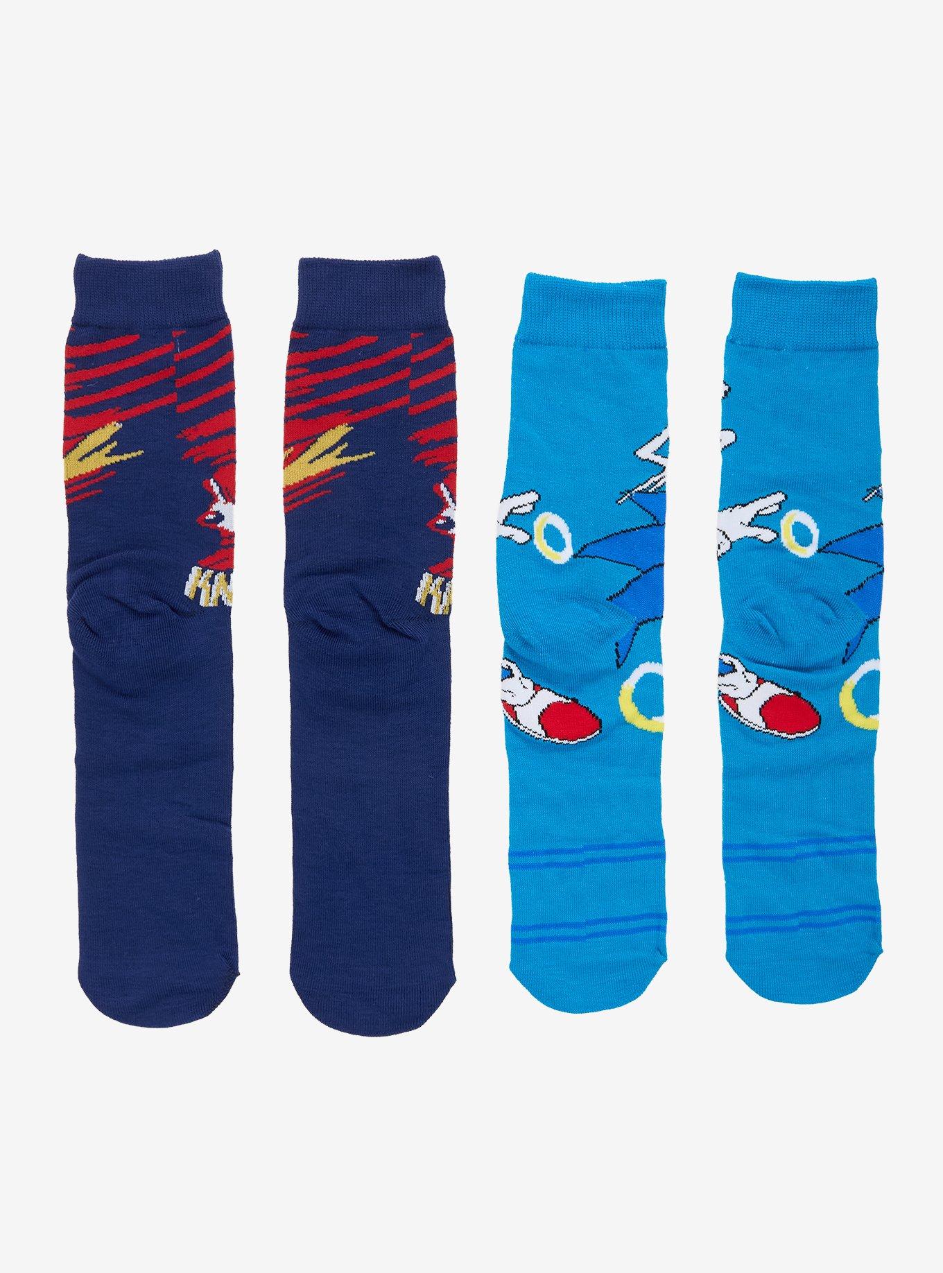 Sonic The Hedgehog Knuckles & Sonic Crew Socks 2 Pair, , alternate - view 2