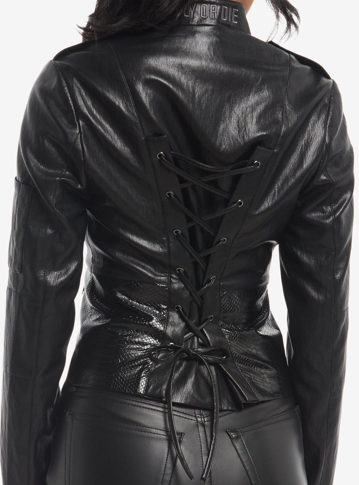 Fourth Wing Dragon Scale Girls Jacket, BLACK, alternate - view 3