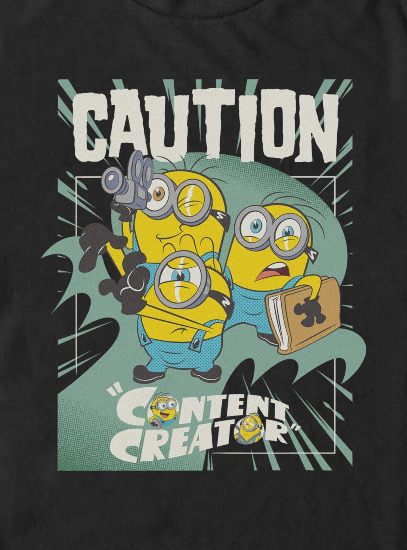 Minions Caution Content Creator T-Shirt, , hi-res