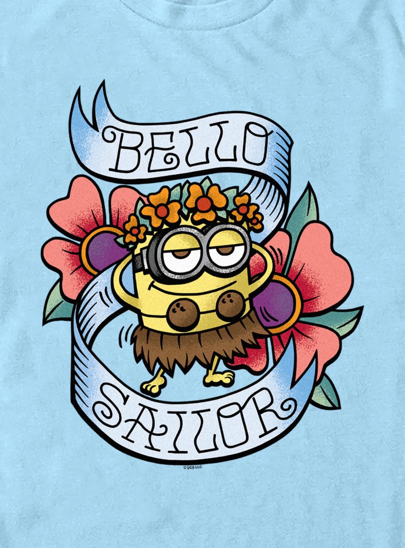 Minions Bello Sailor Tattoo Style T-Shirt, , hi-res