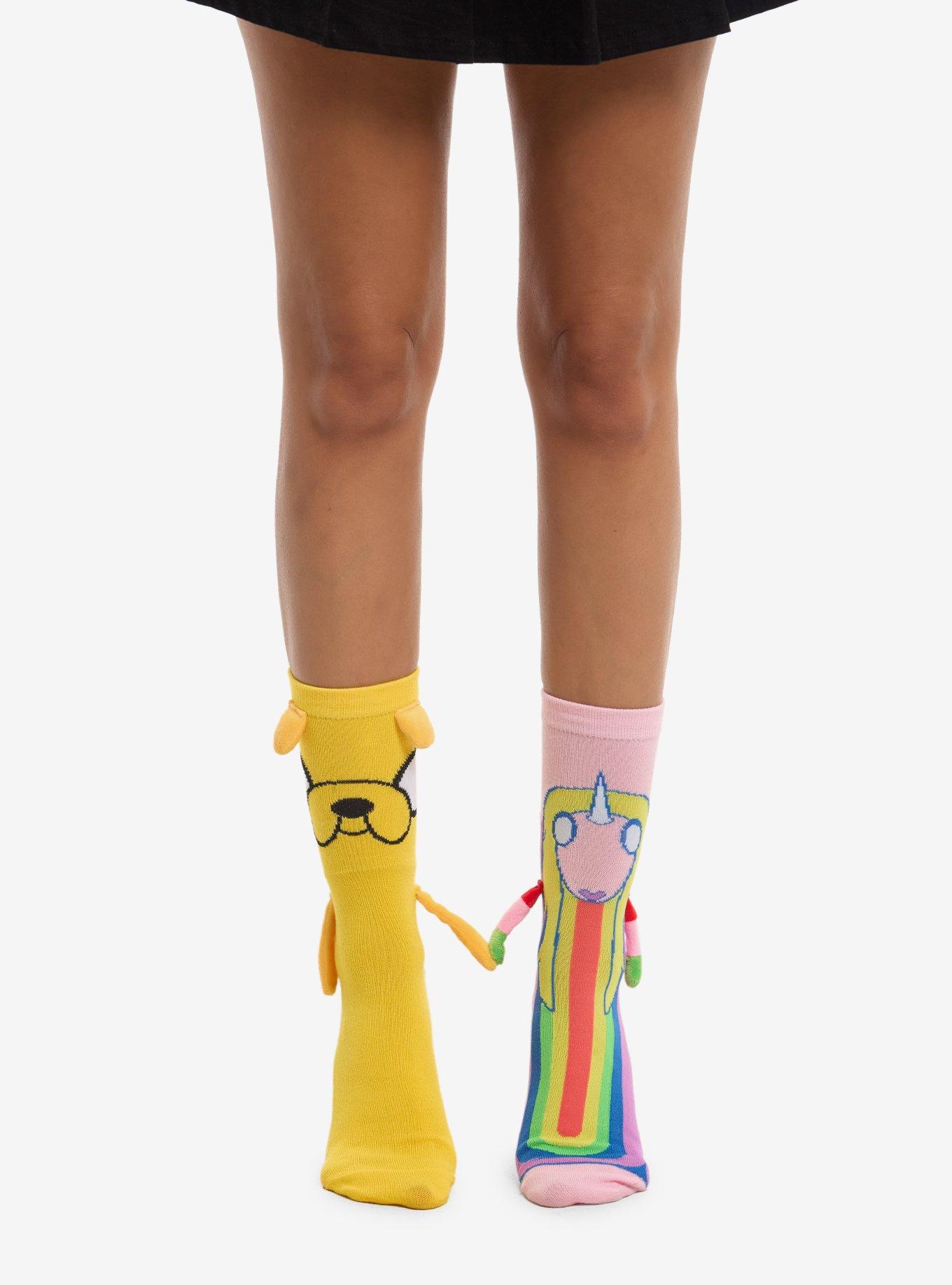 Adventure Time Jake & Lady Rainicorn Magnetic Arms Mismatch Crew Socks, , alternate - view 2