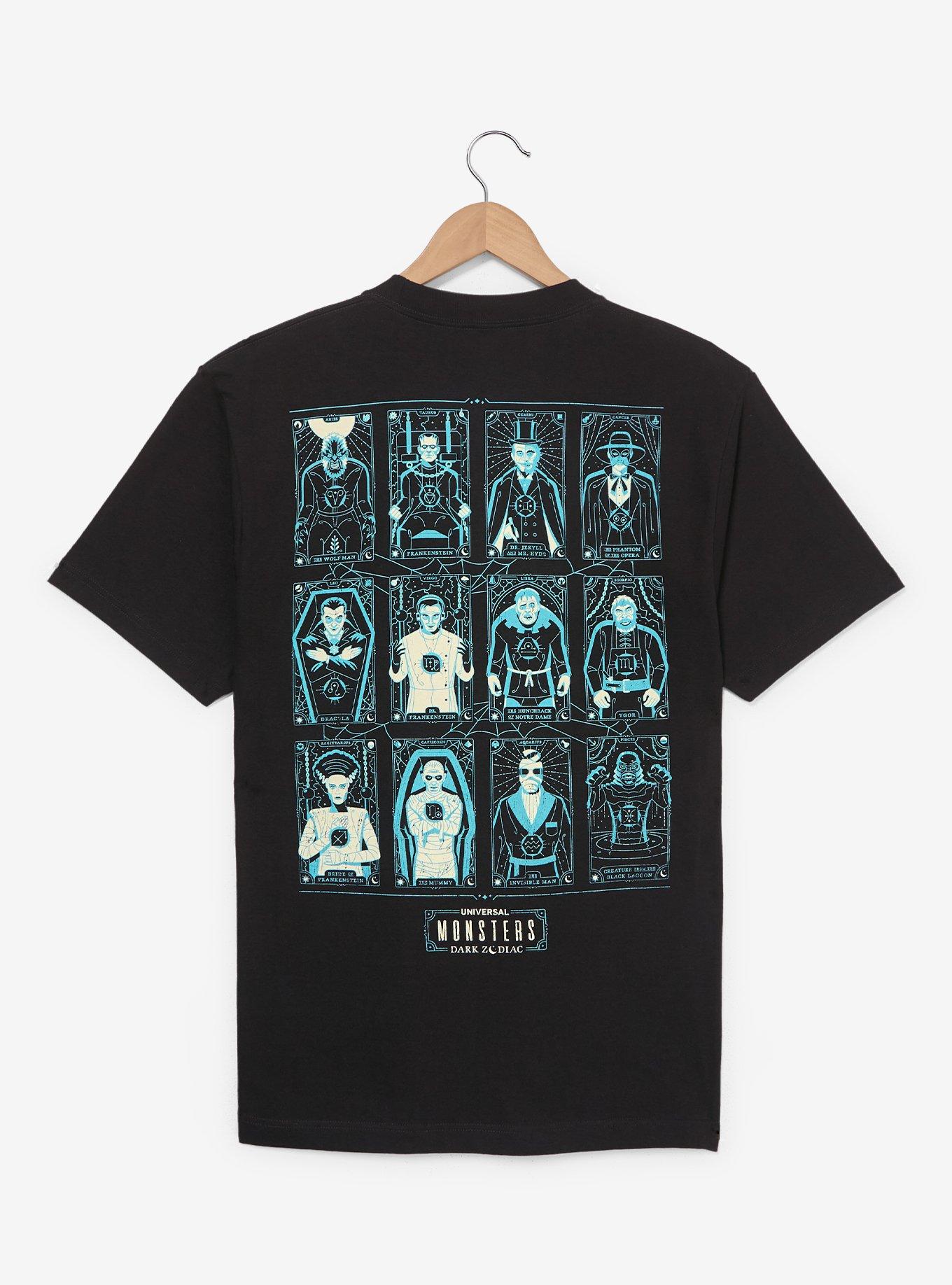 Universal Monsters Dark Zodiac Character Cards T-Shirt - BoxLunch Exclusive, , hi-res
