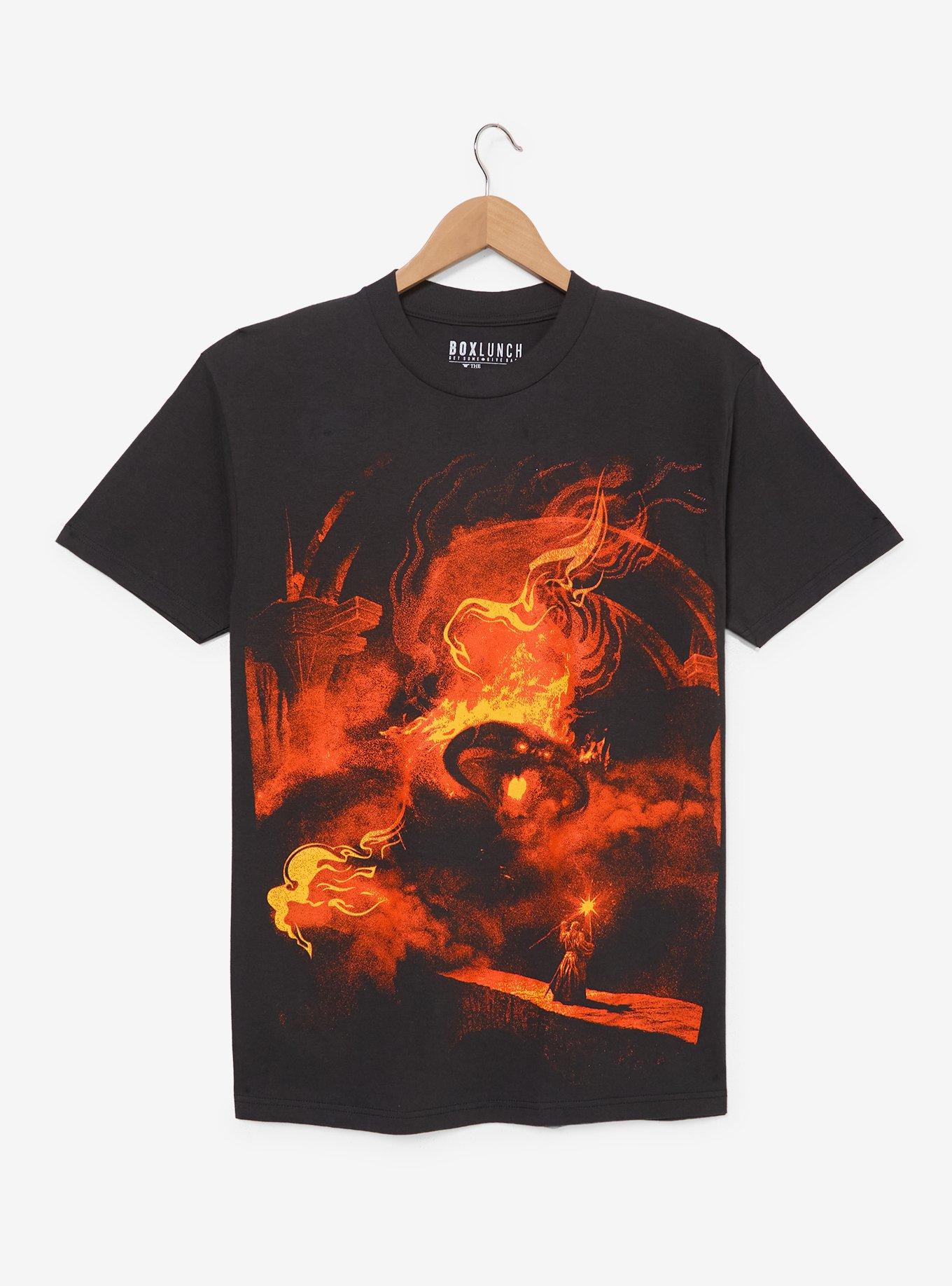 The Lord of the Rings Gandalf vs. Balrog T Shirt - BoxLunch Exclusive, BLACK, alternate - view 3