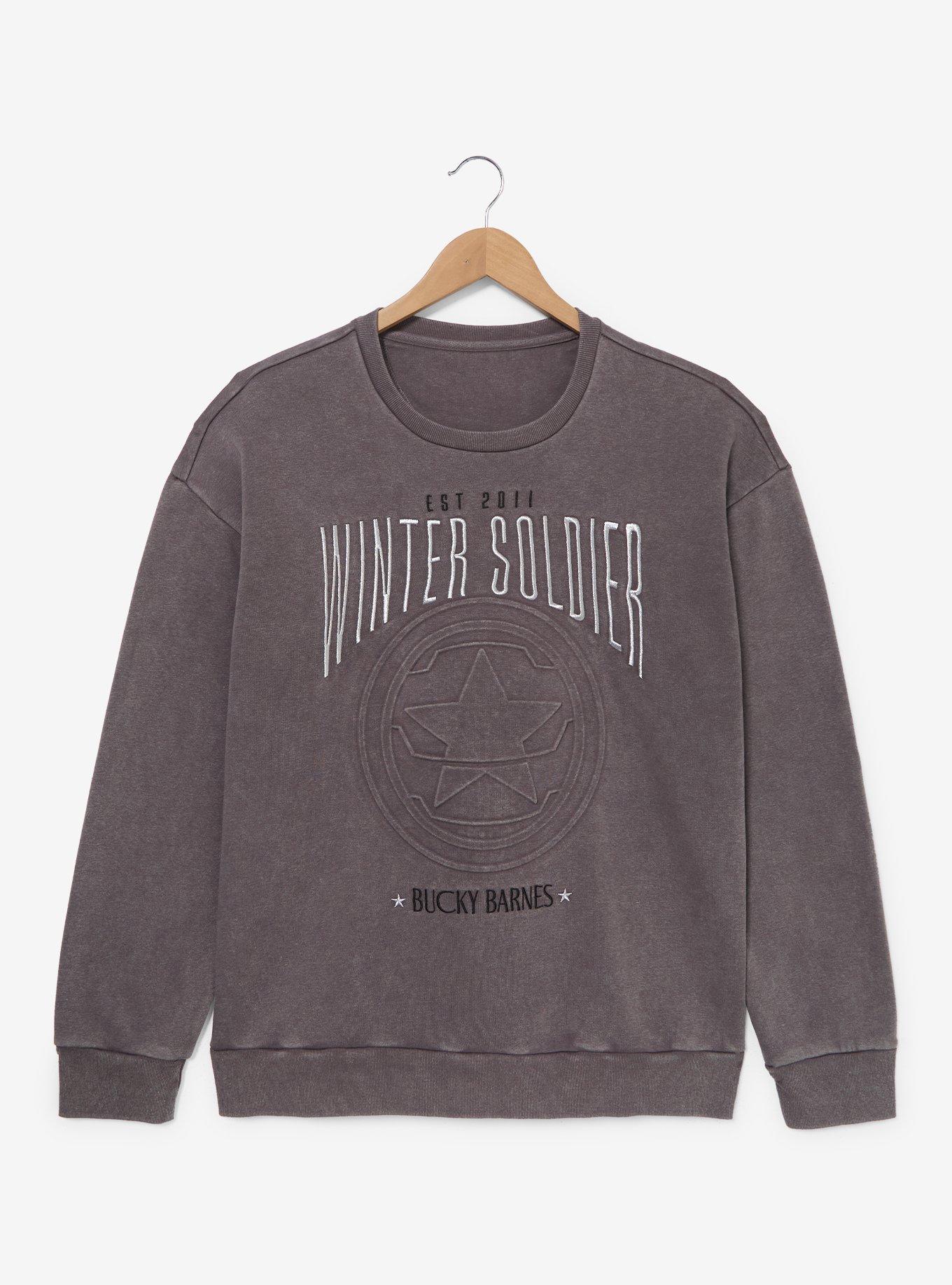 Marvel Winter Soldier Women's Crewneck - BoxLunch Exclusive, GREY, alternate - view 2