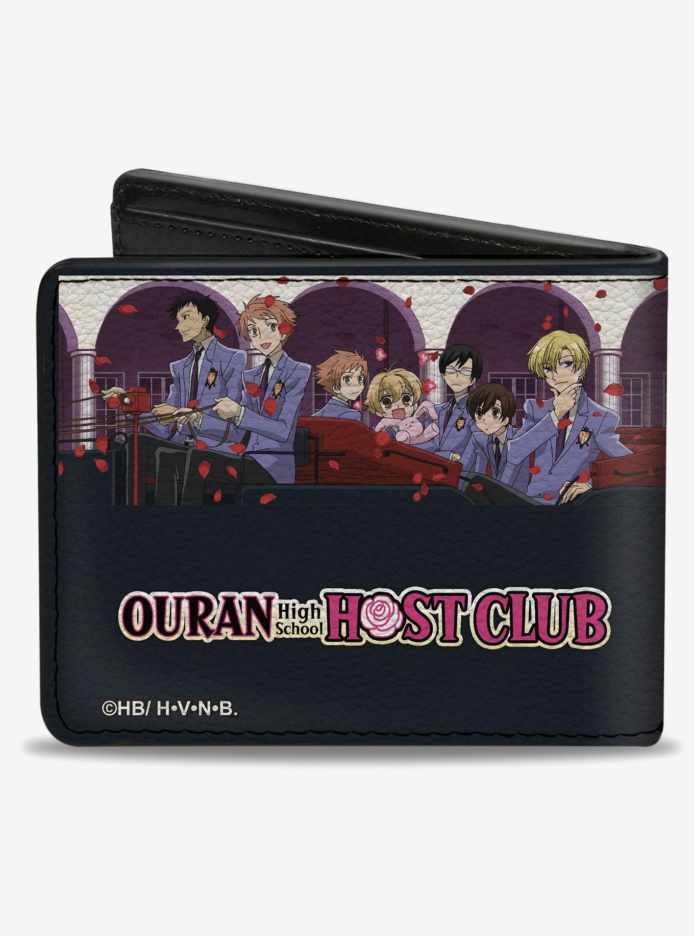 Ouran High School Host Club Character Group Poses Black Bifold Wallet, , hi-res