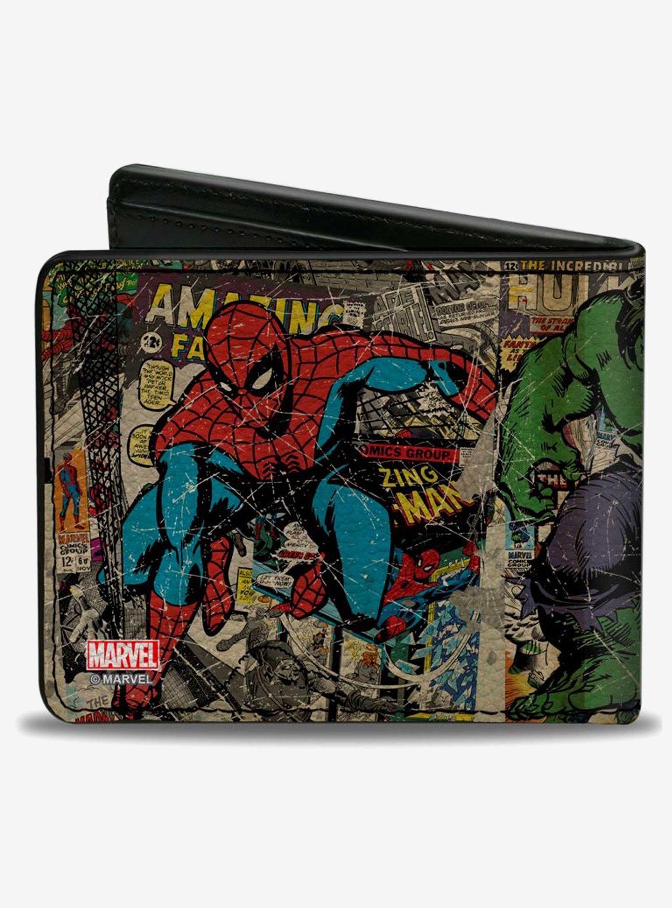 Marvel Comics Retro Avengers Group Pose with Comics Bifold Wallet, , hi-res
